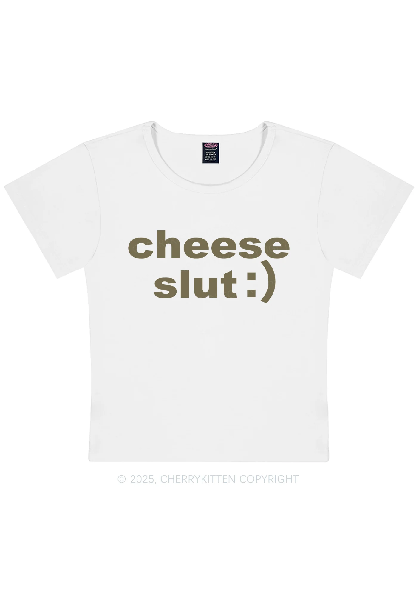 Cheese Slxt Y2K Baby Tee Cherrykitten - Image 4