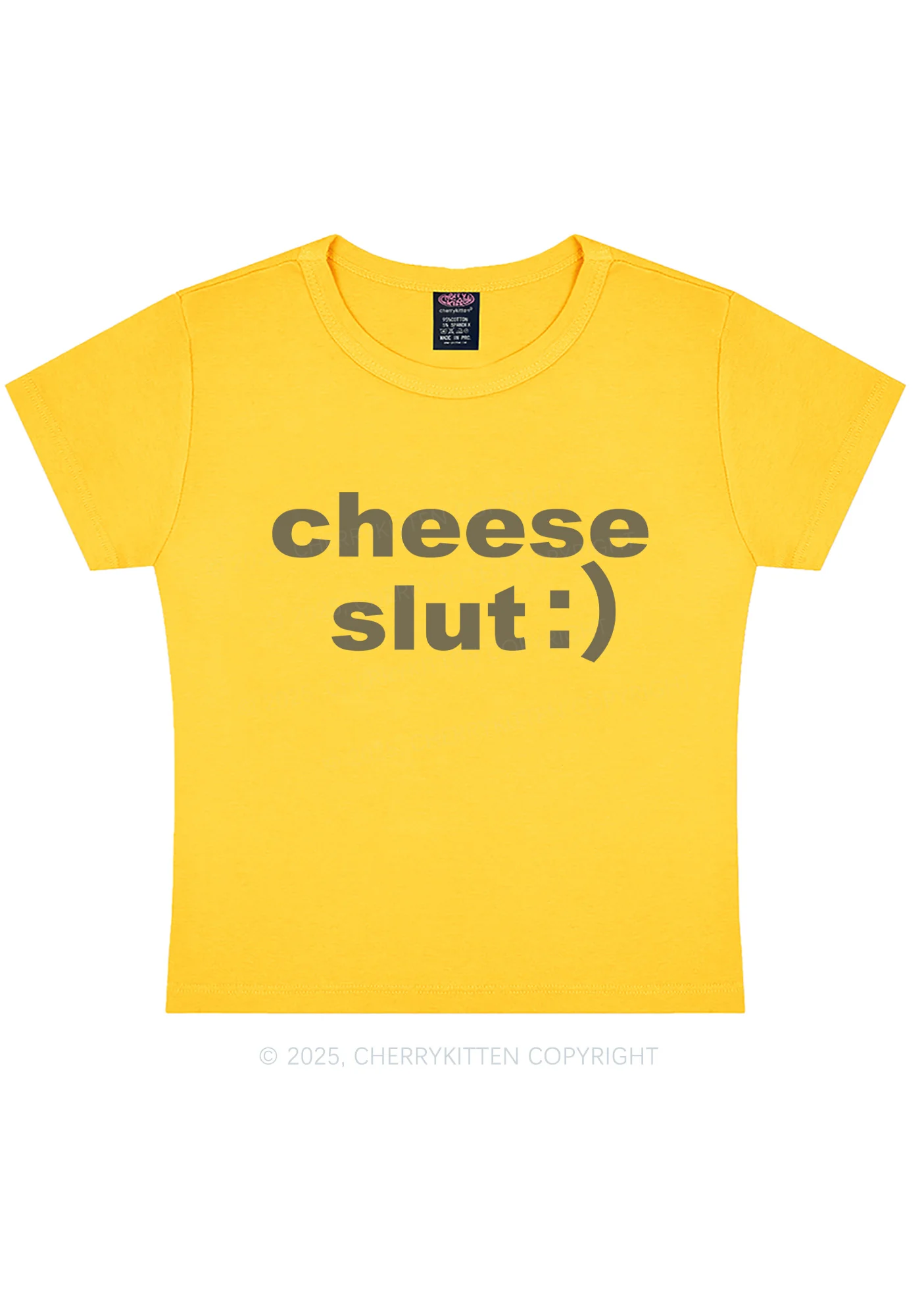 Cheese Slxt Y2K Baby Tee Cherrykitten - Image 7