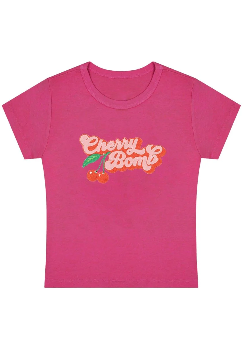 Cherry Bomb Y2K Baby Tee - Image 3