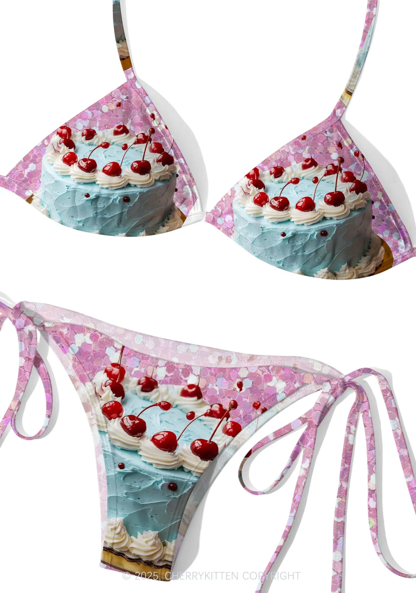 Cherry Cake Y2K Print Bikini Set Cherrykitten - Image 4