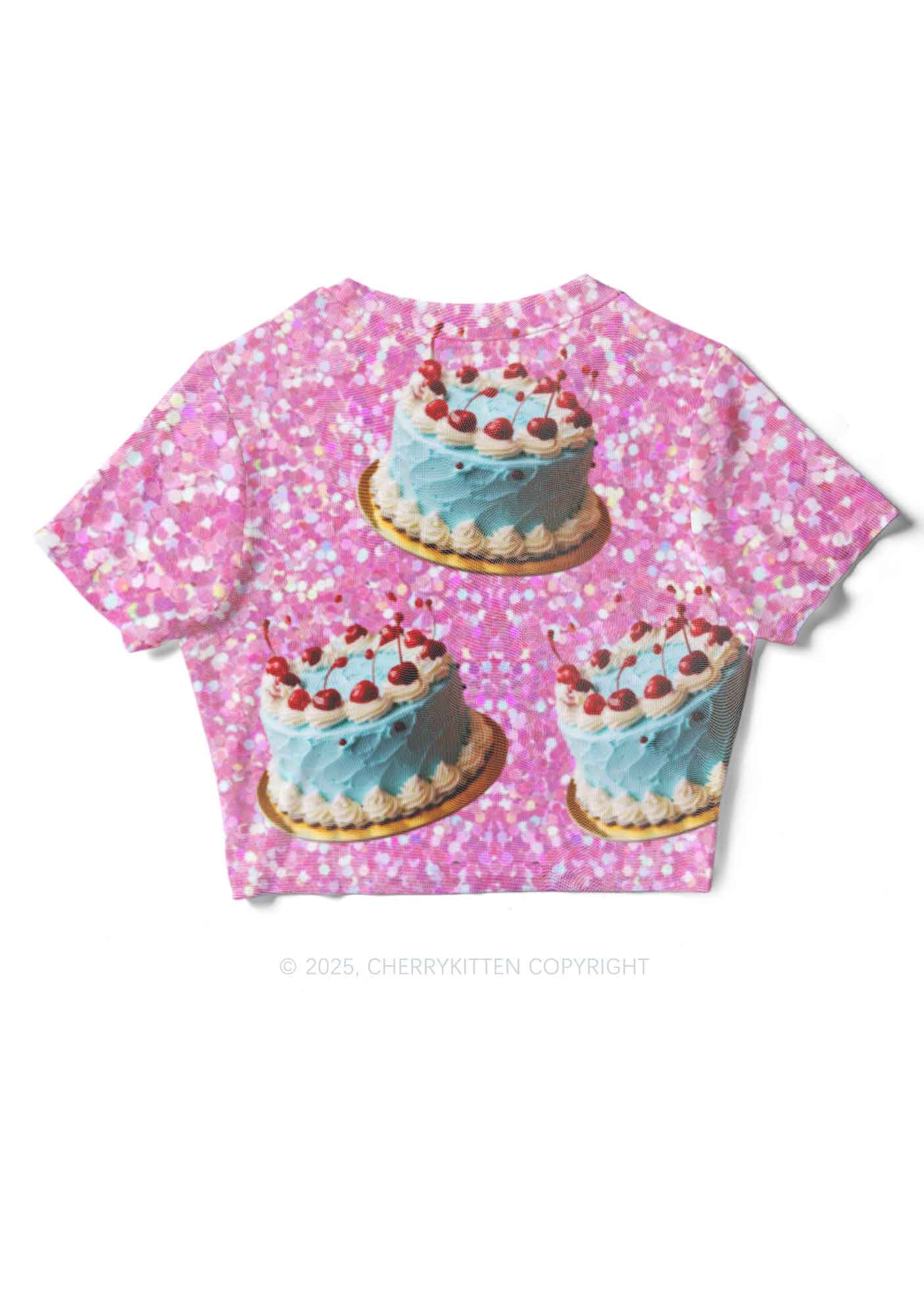 Cherry Cakes Y2K Mesh Crop Top Cherrykitten - Image 5