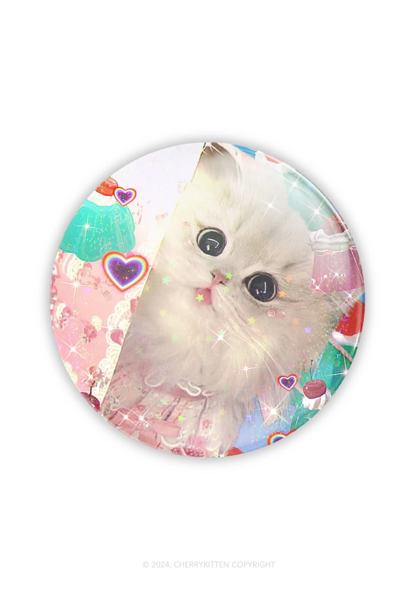 Cherry Cat 1Pc Y2K Pin Badge Cherrykitten - Image 3