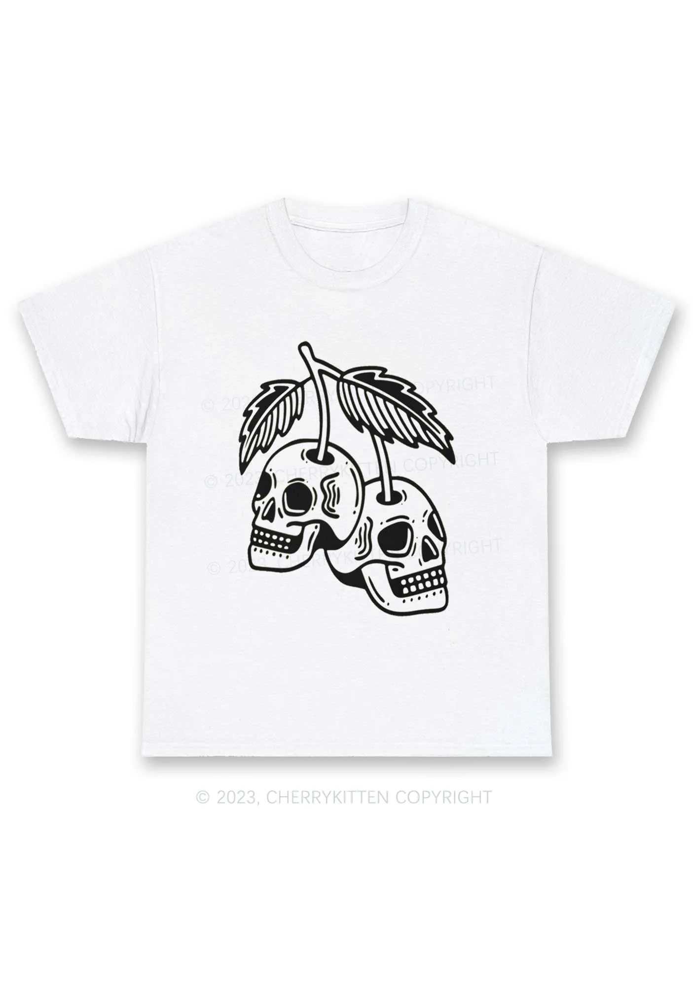 Cherry Skulls Halloween Chunky Shirt Cherrykitten - Image 5