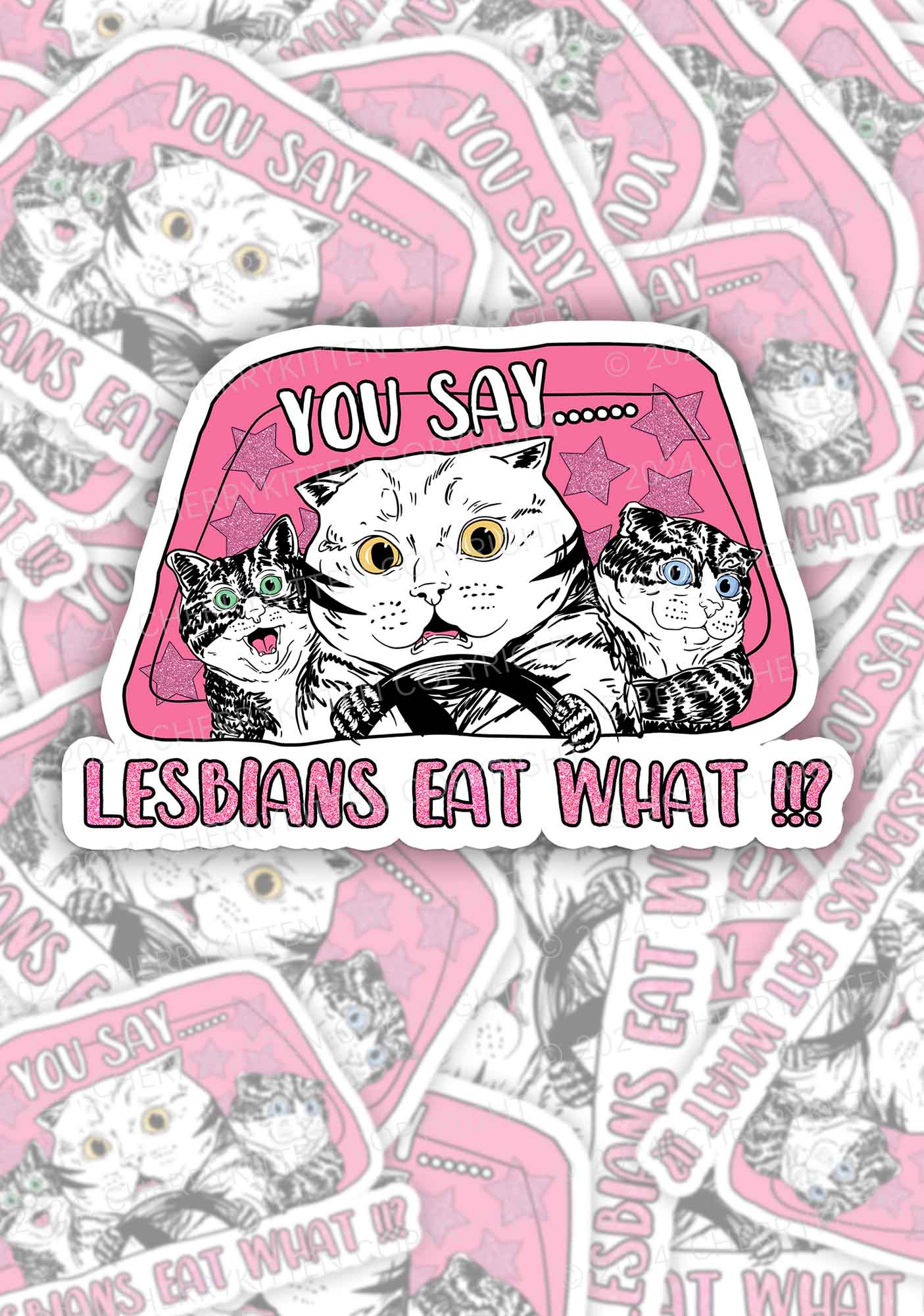 Cherrykitten Lesbian Art Y2K Stickers Pack Of 10 - Image 2