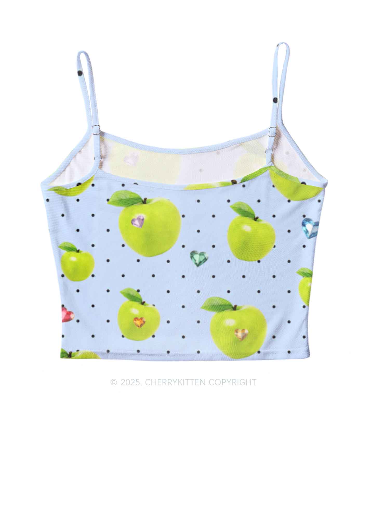 Chic Green Apple Y2K Mesh Cami Tank Cherrykitten - Image 3
