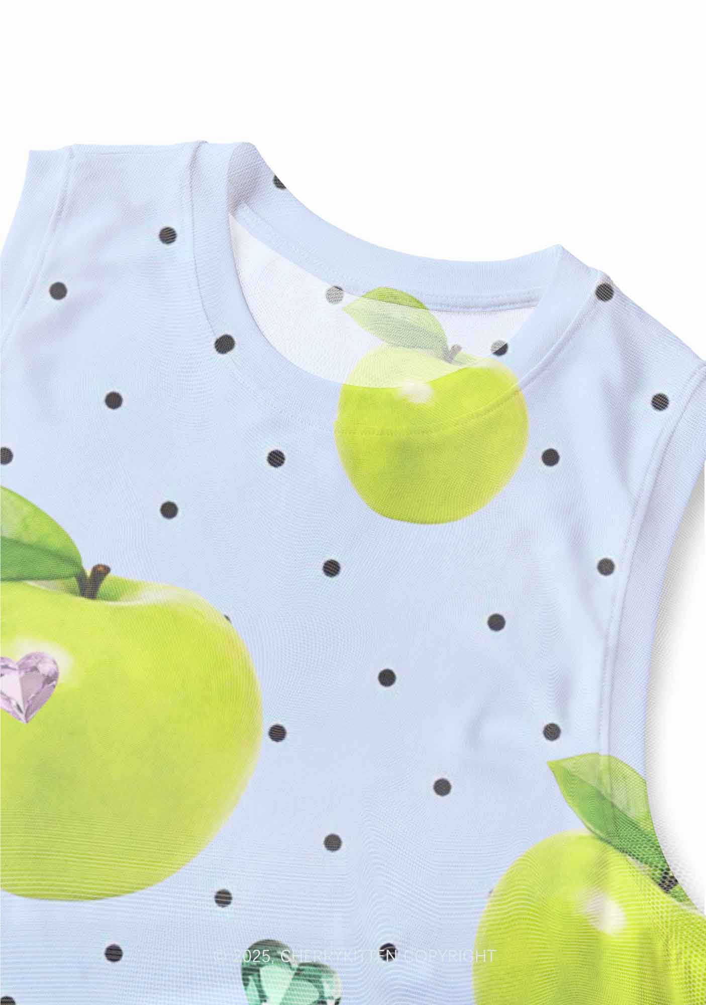 Chic Green Apple Y2K Mesh Muscle Tank Cherrykitten - Image 3