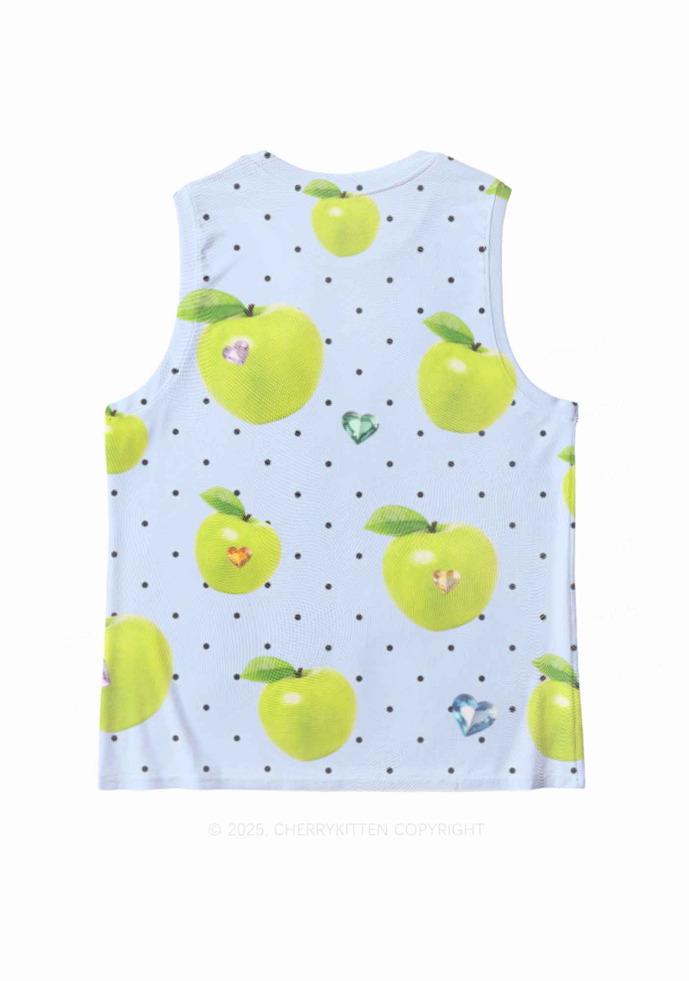 Chic Green Apple Y2K Mesh Muscle Tank Cherrykitten - Image 4