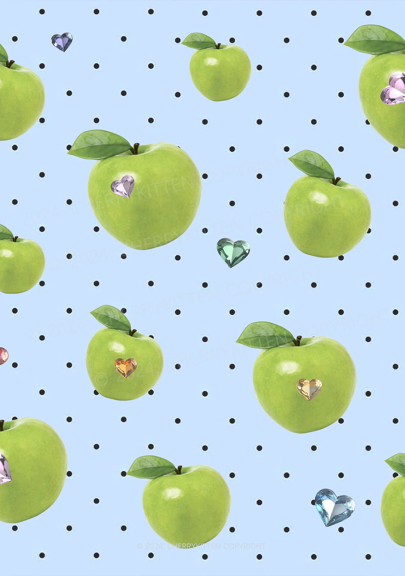 Chic Green Apple Y2K Print Bikini Set Cherrykitten - Image 2