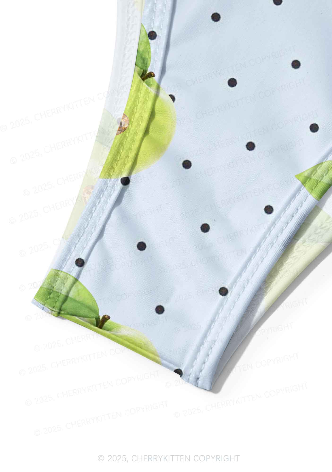 Chic Green Apple Y2K Print Bikini Set Cherrykitten - Image 4