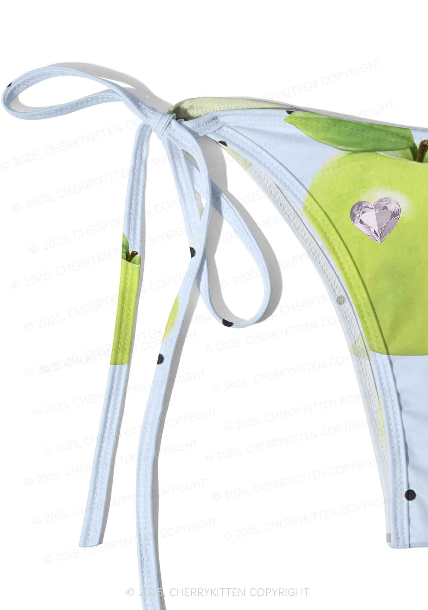 Chic Green Apple Y2K Print Bikini Set Cherrykitten - Image 5
