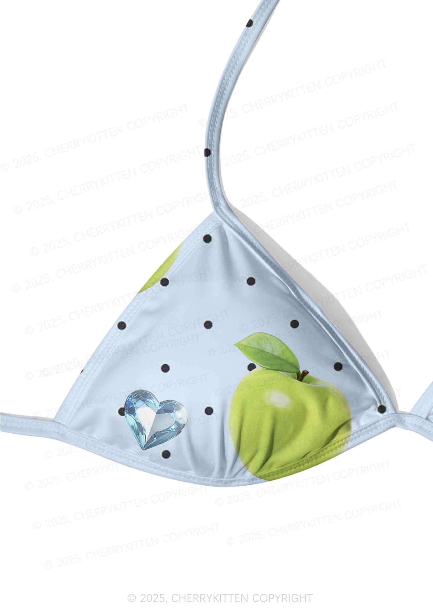 Chic Green Apple Y2K Print Bikini Set Cherrykitten - Image 6