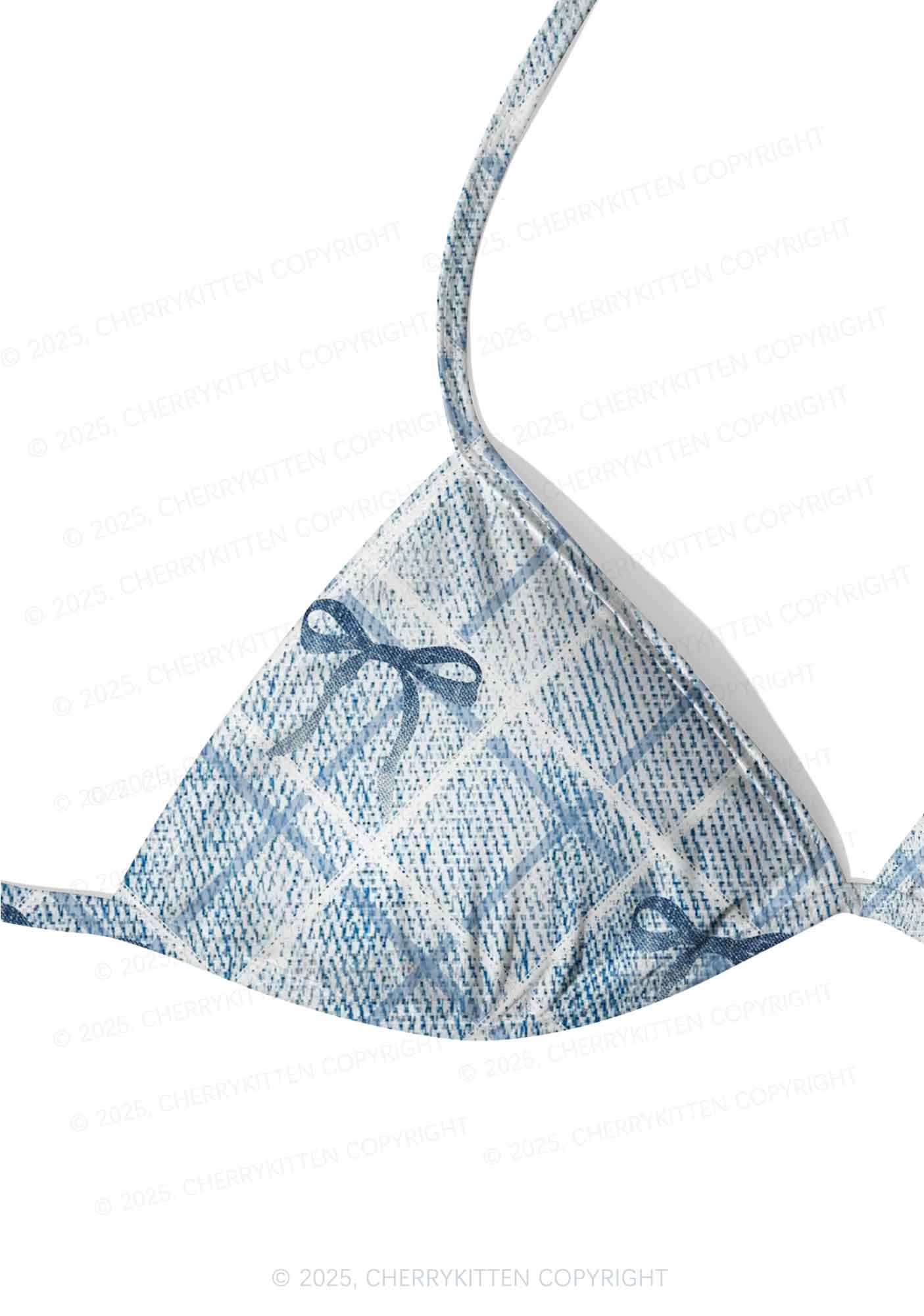 Chic Plaid Bow Y2K Print Bikini Set Cherrykitten - Image 4