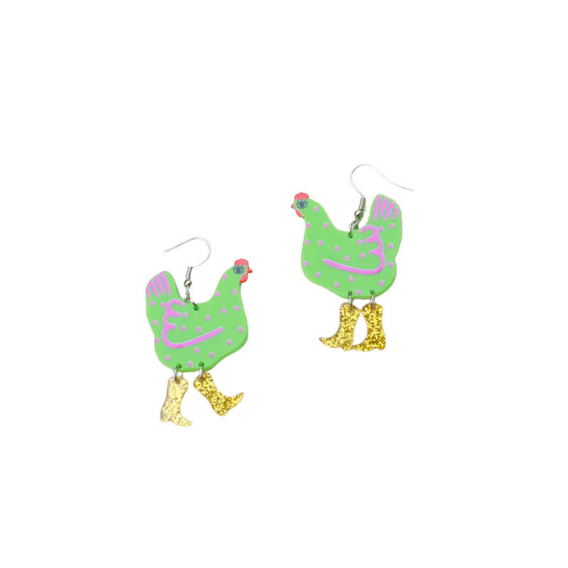 Chicken In Shining Boots Earrings - Image 3