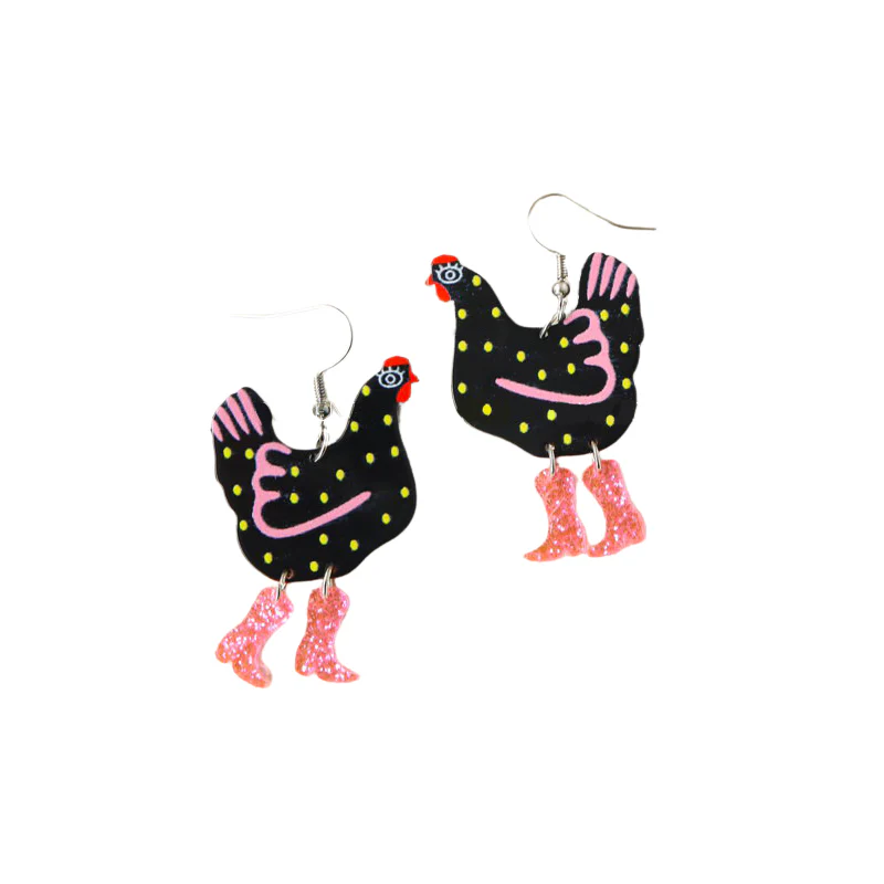 Chicken In Shining Boots Earrings - Image 5