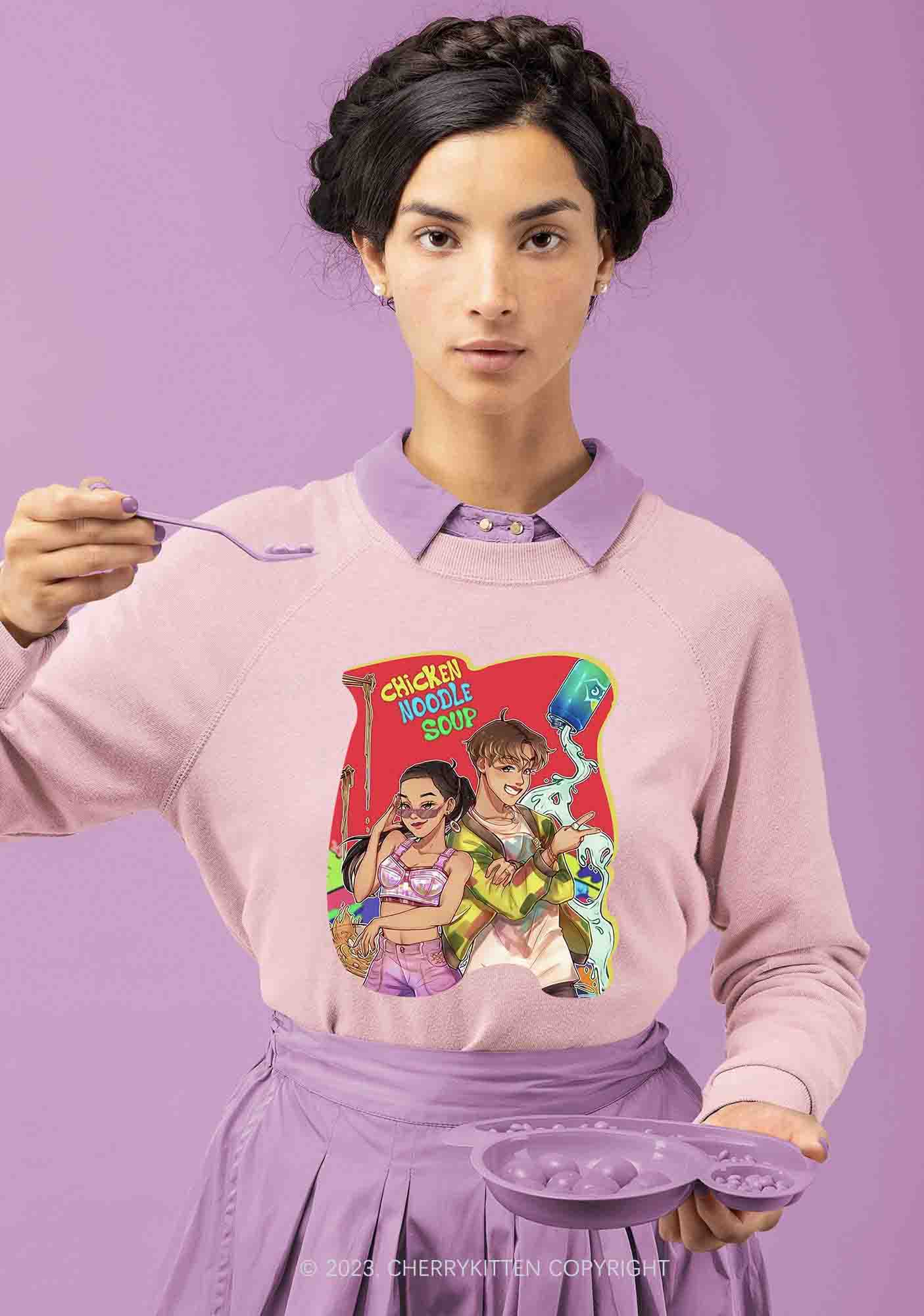 Chicken Noodle Soup Kpop Y2K Sweatshirt Cherrykitten - Image 2