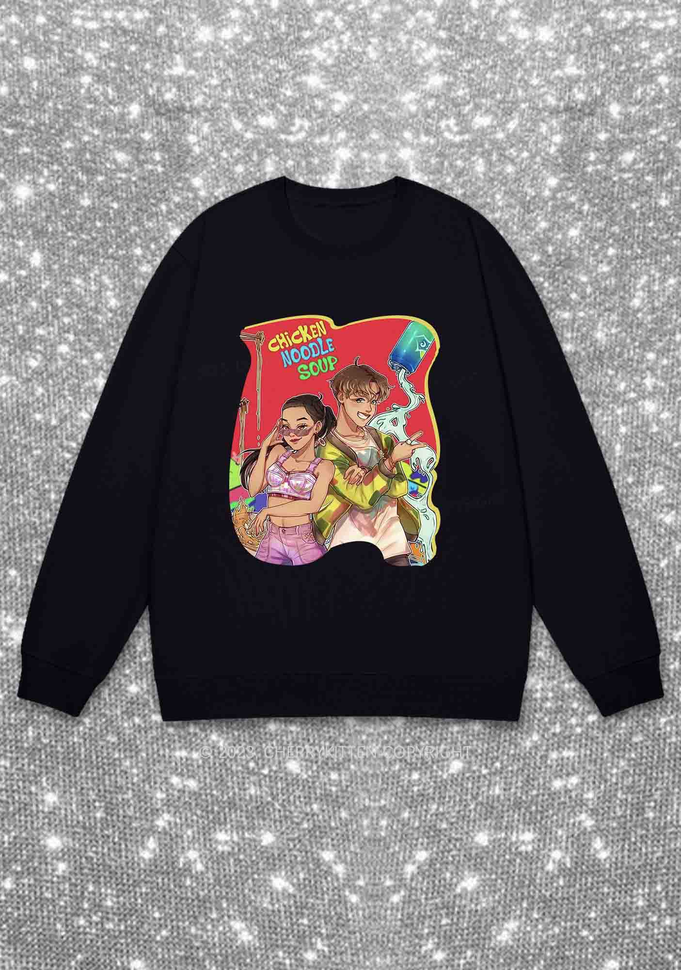 Chicken Noodle Soup Kpop Y2K Sweatshirt Cherrykitten - Image 3