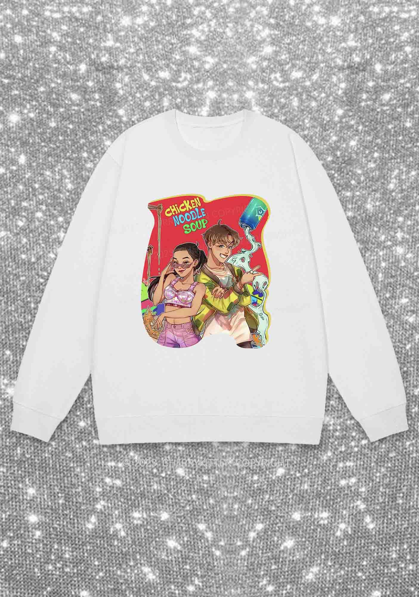 Chicken Noodle Soup Kpop Y2K Sweatshirt Cherrykitten - Image 4