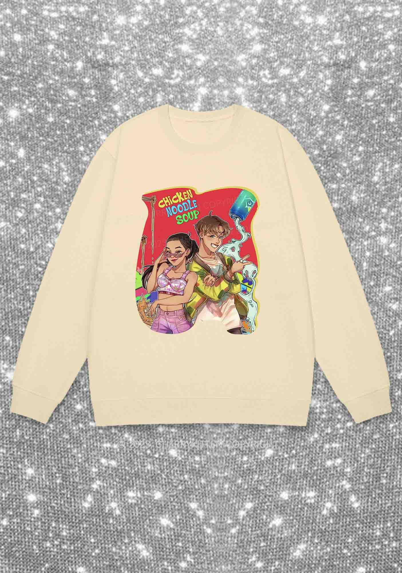 Chicken Noodle Soup Kpop Y2K Sweatshirt Cherrykitten - Image 5