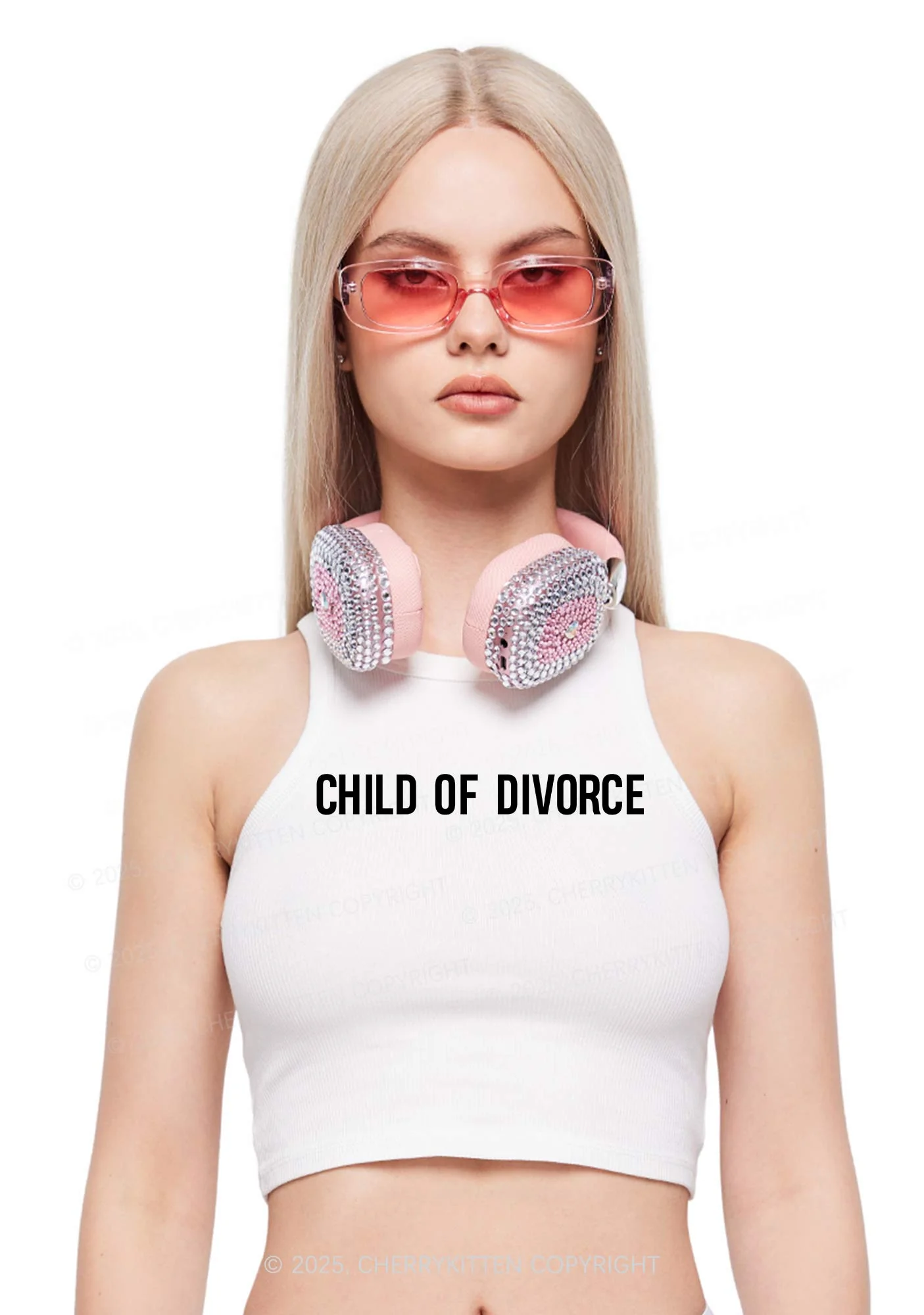Child Of Divorce Y2K Crop Tank Top Cherrykitten - Image 2
