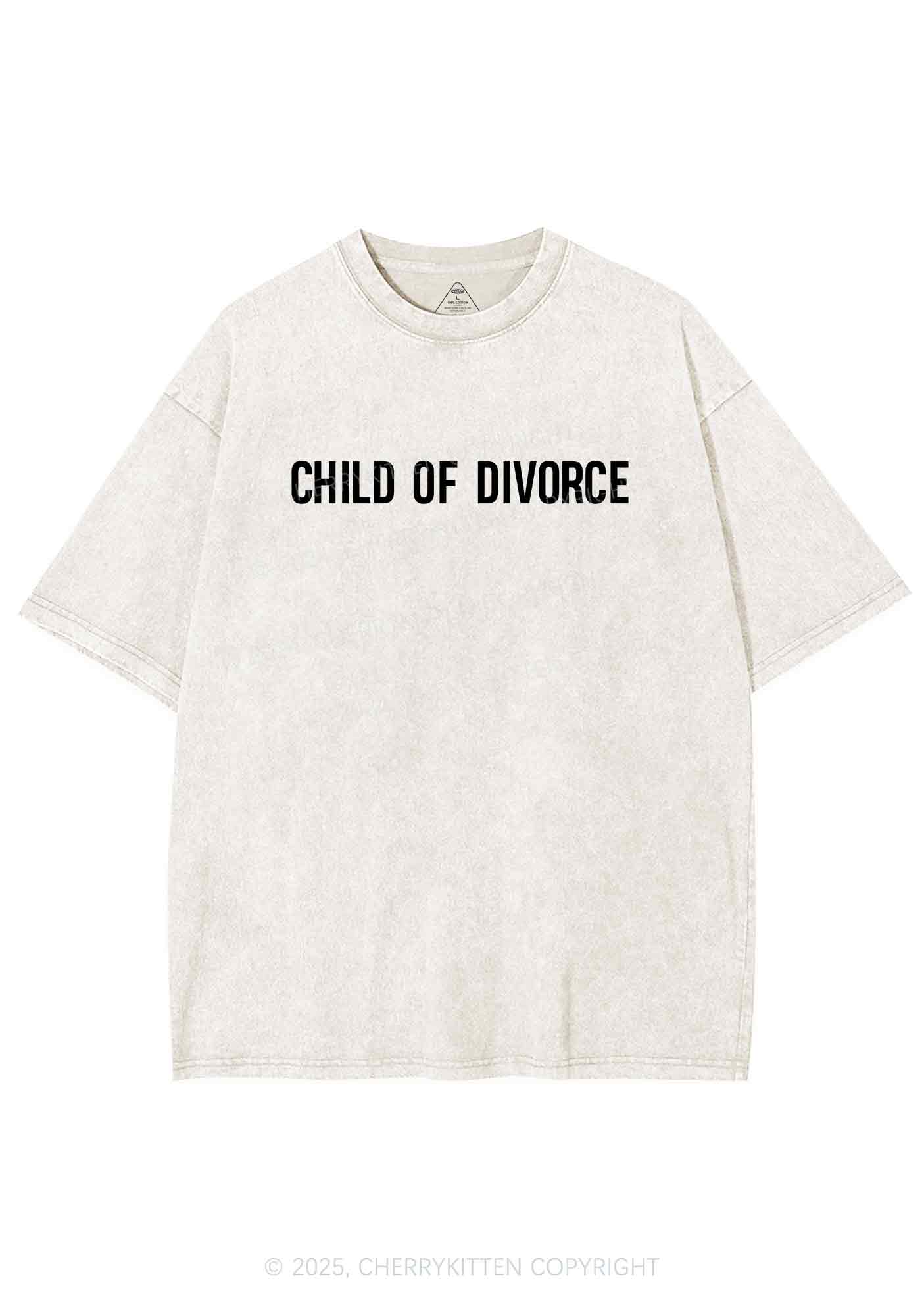 Child Of Divorce Y2K Washed Tee Cherrykitten - Image 4