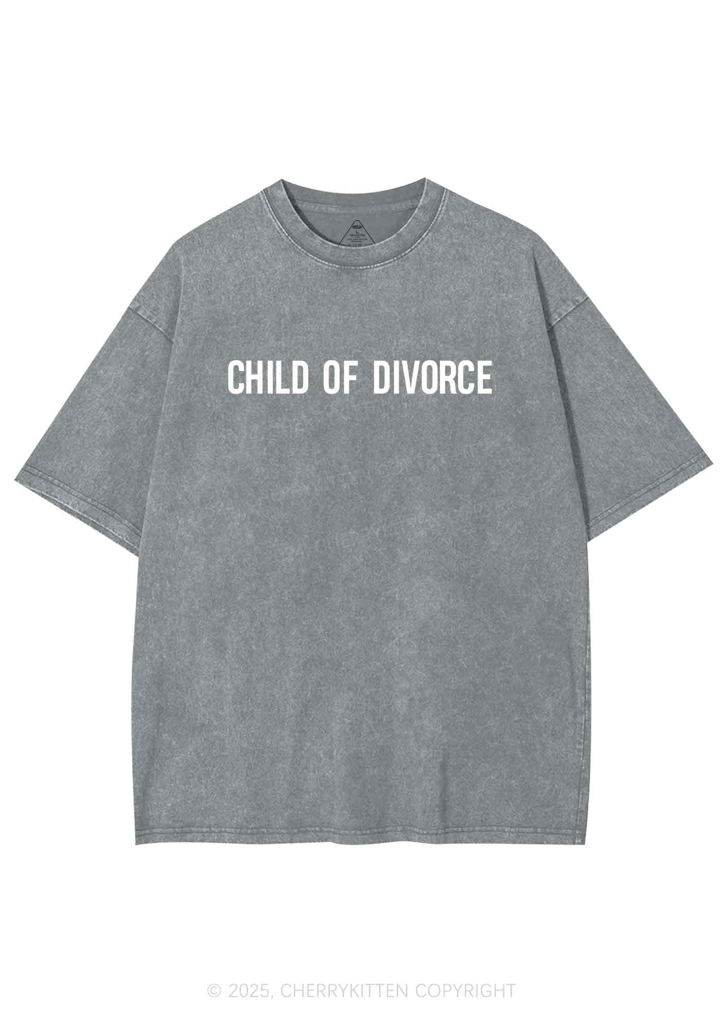 Child Of Divorce Y2K Washed Tee Cherrykitten - Image 6