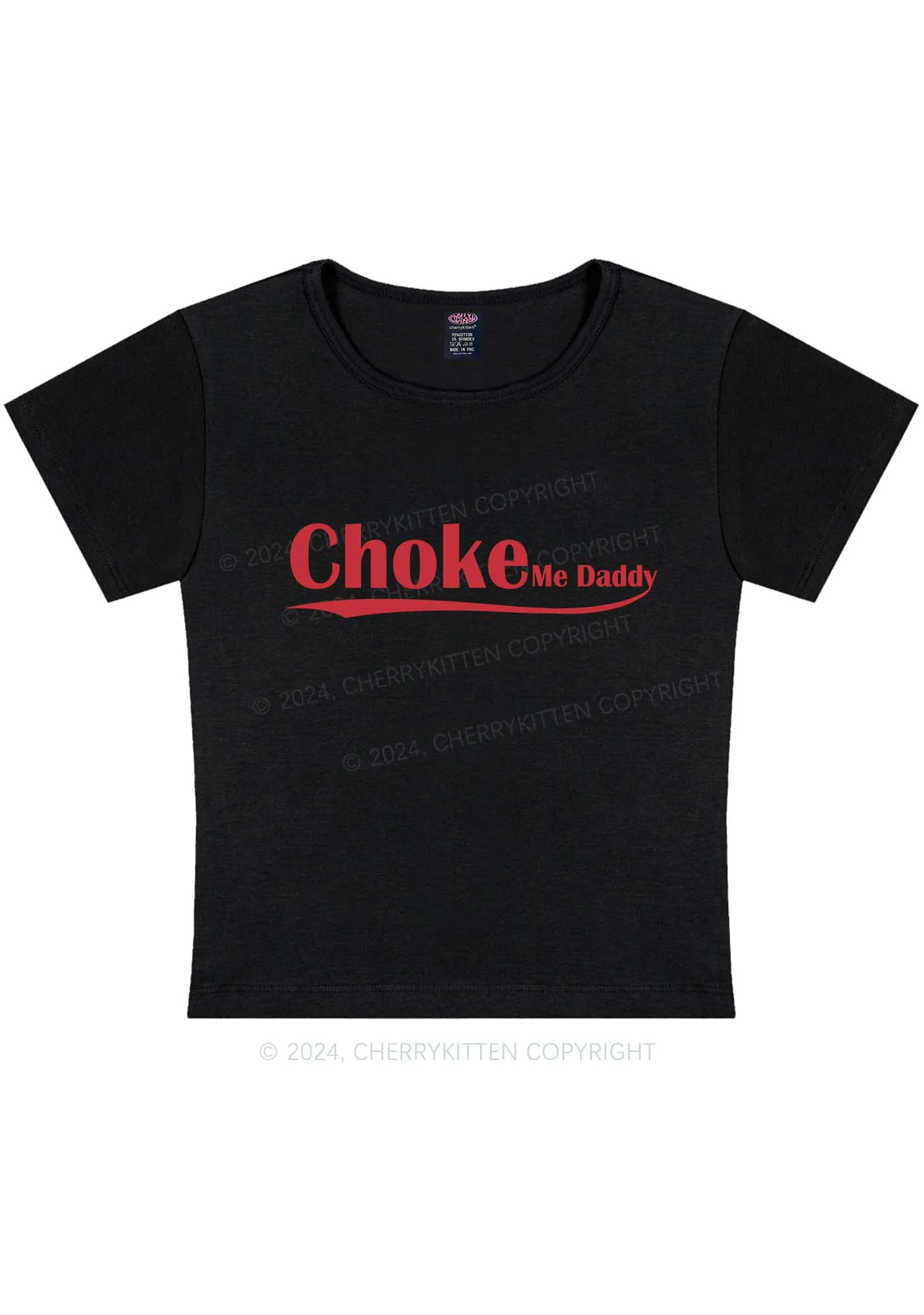 Choke Me Daddy Y2K Baby Tee Cherrykitten - Image 4