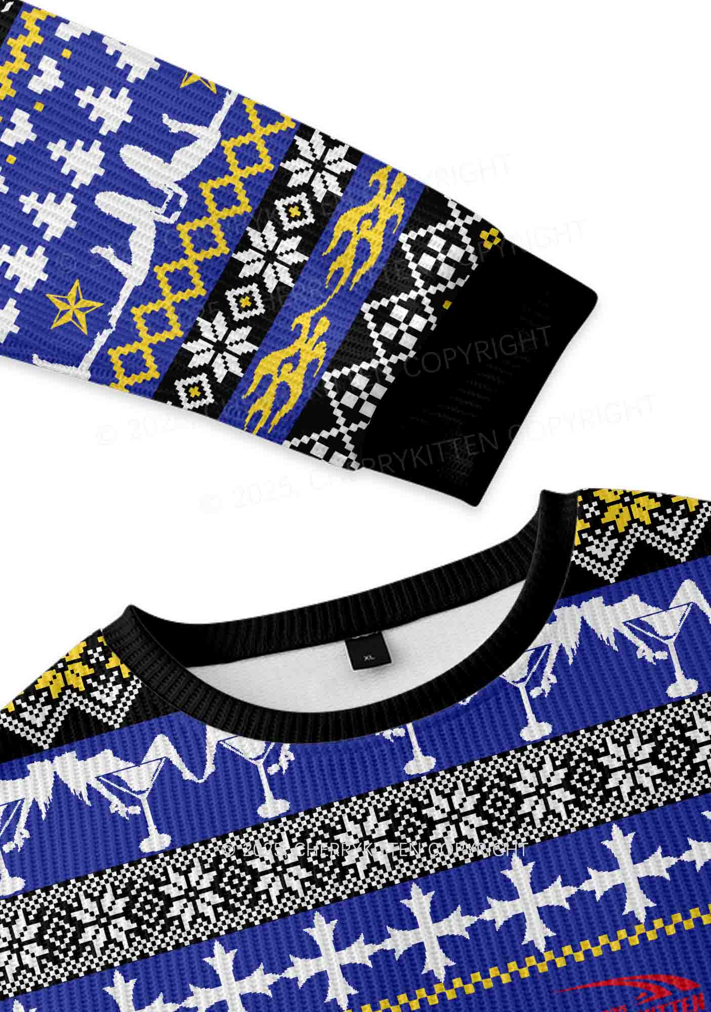 Choke Me Y2K Christmas Knit Sweatshirt Cherrykitten - Image 3