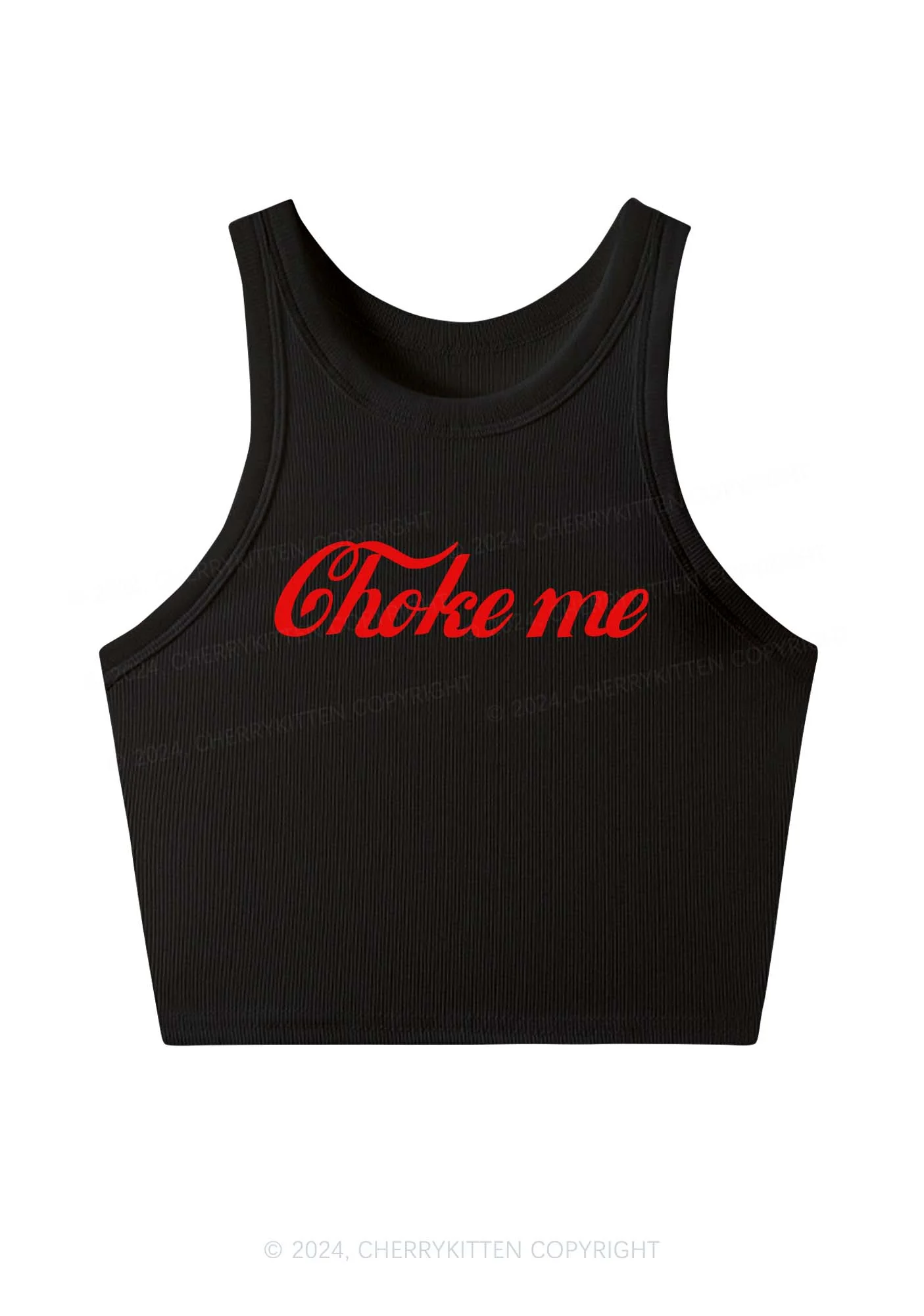 Choke Me Y2K Crop Tank Top Cherrykitten - Image 2