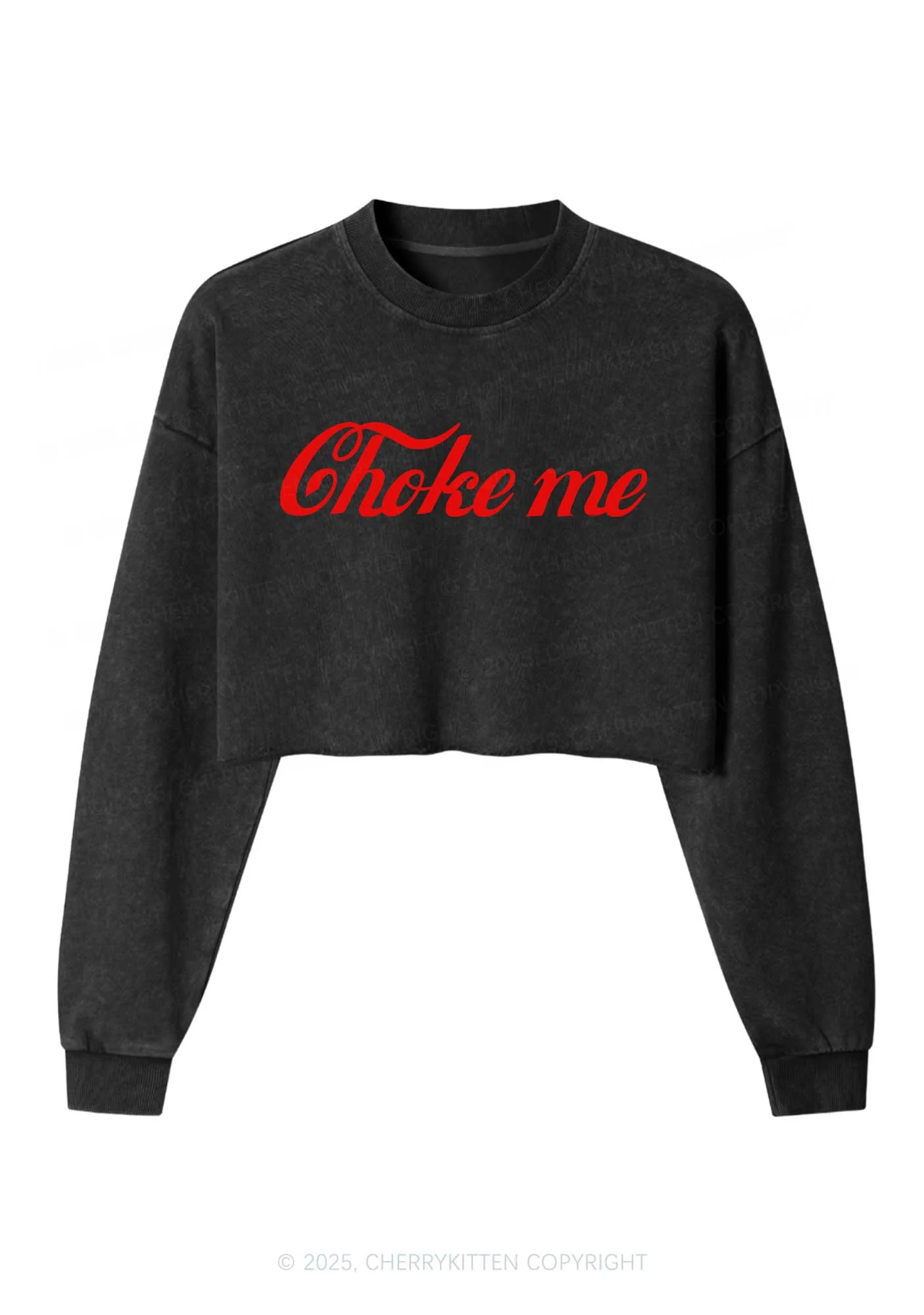 Choke Me Y2K Crop Washed Sweatshirts Cherrykitten - Image 3