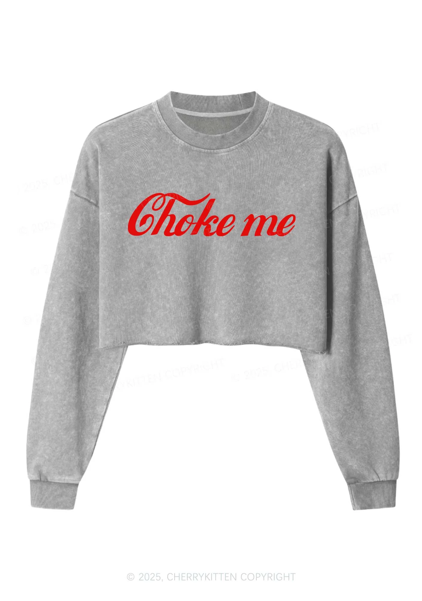 Choke Me Y2K Crop Washed Sweatshirts Cherrykitten - Image 5