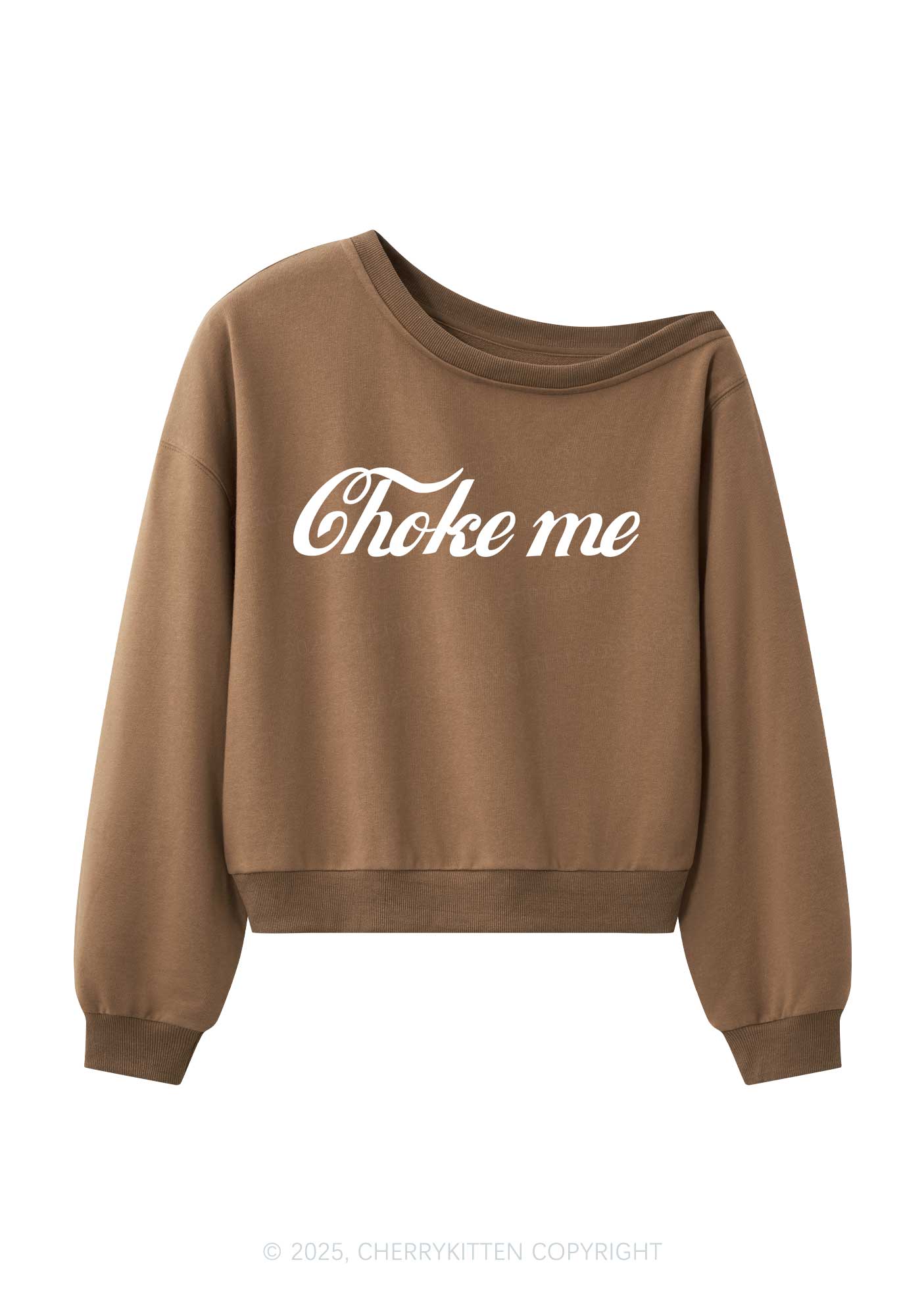 Choke Me Y2K Off Shoulder Sweatshirts Cherrykitten - Image 4