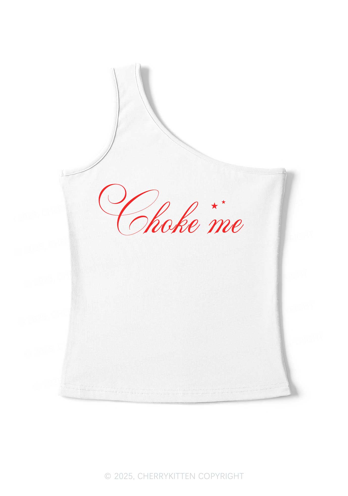 Choke Me Y2K One Shoulder Tank Top Cherrykitten - Image 2