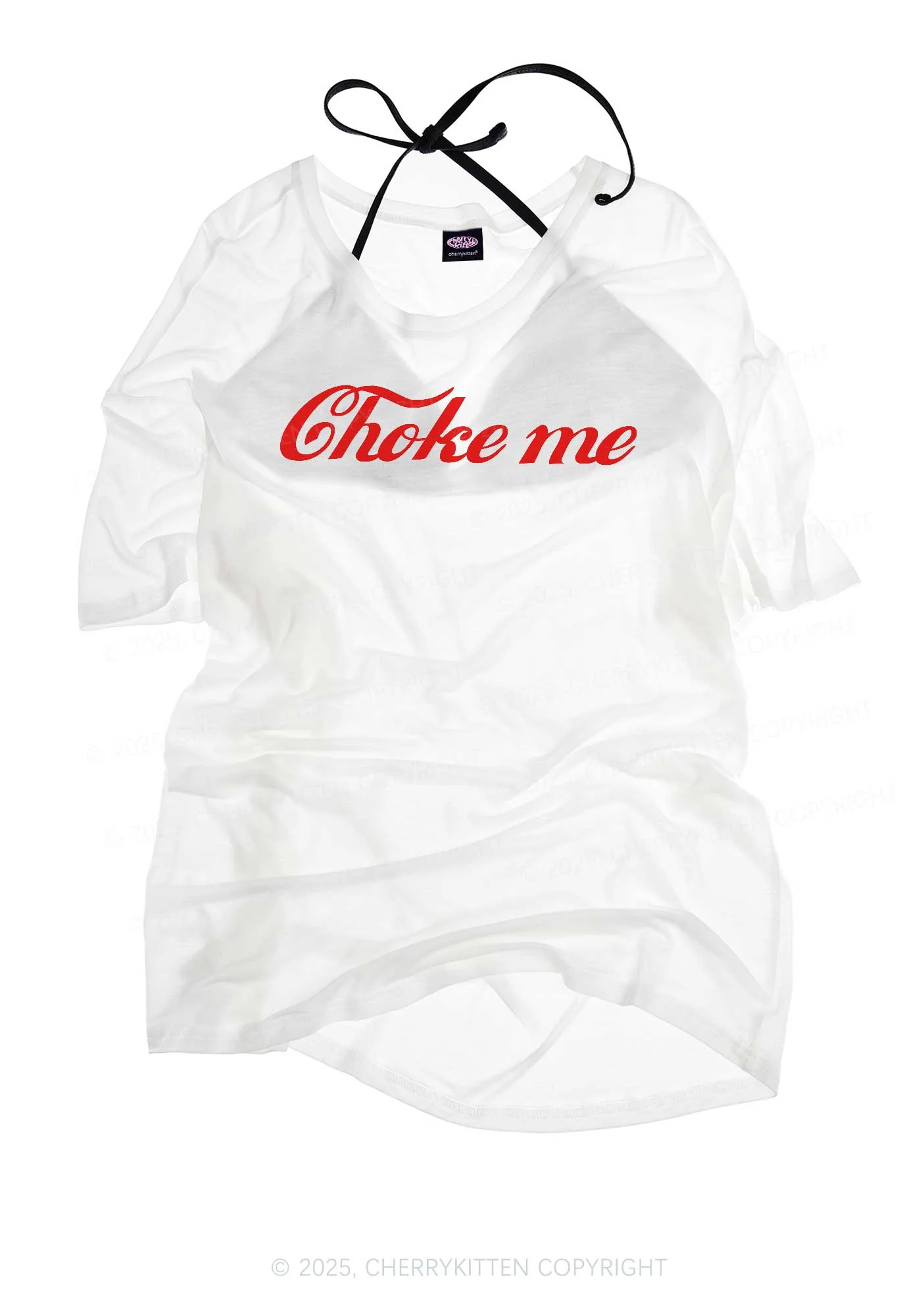 Choke Me Y2K Sheer Boyfriend Tee Cherrykitten - Image 3