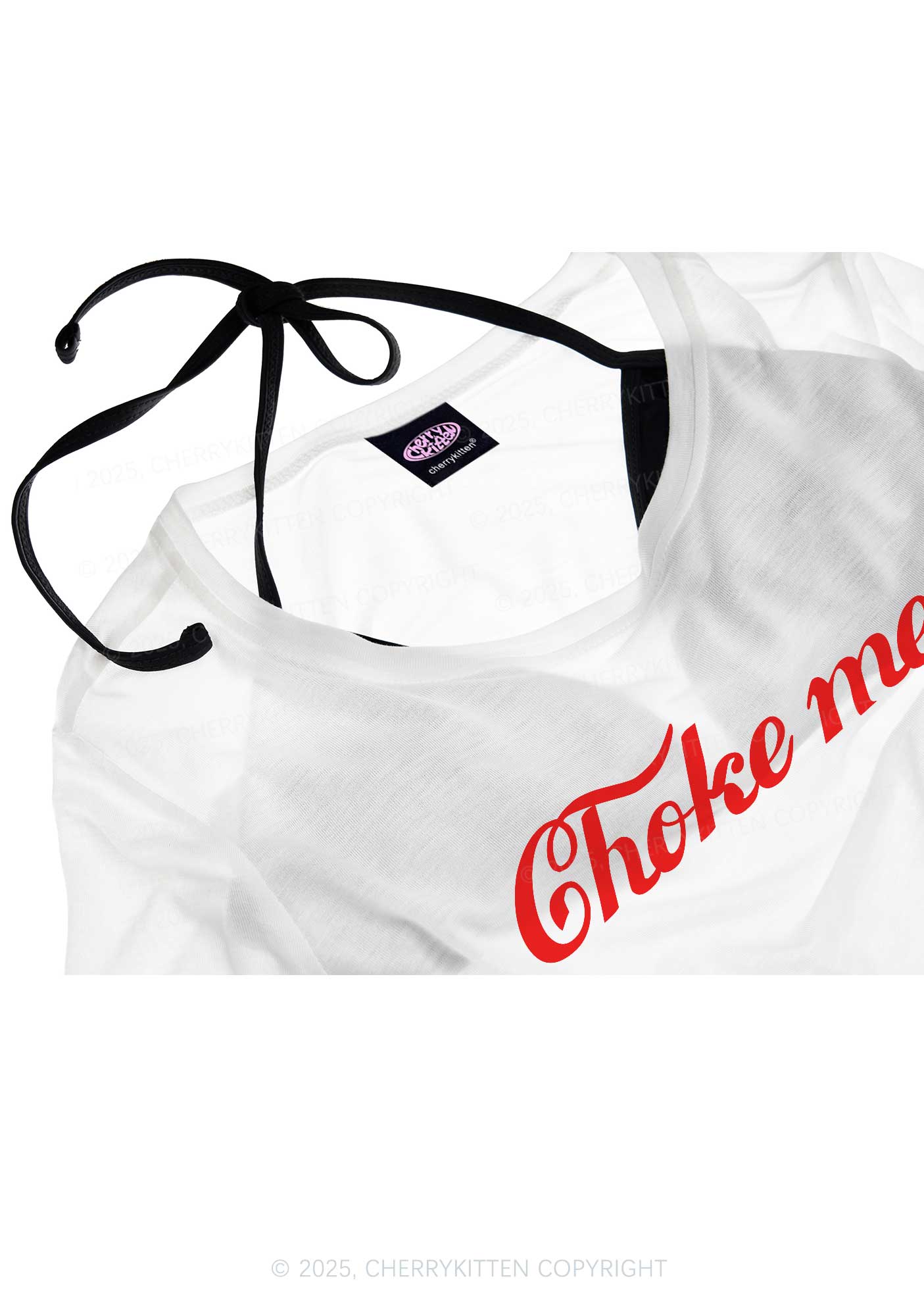 Choke Me Y2K Sheer Crop Tee Cherrykitten - Image 4