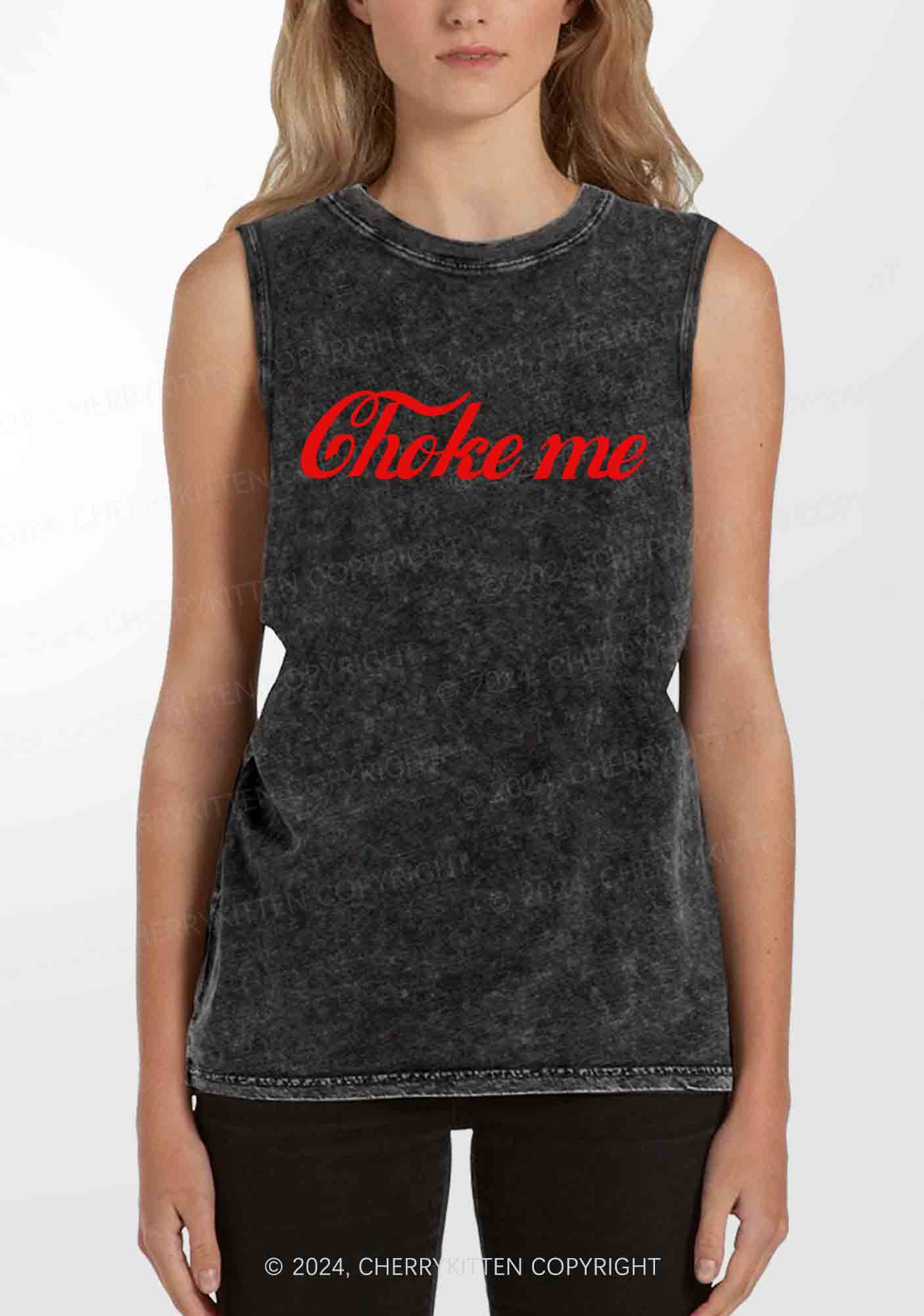Choke Me Y2K Washed Tank Cherrykitten - Image 2