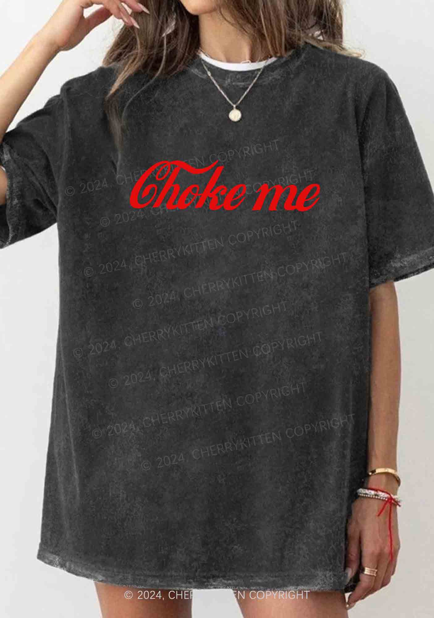 Choke Me Y2K Washed Tee Cherrykitten - Image 2