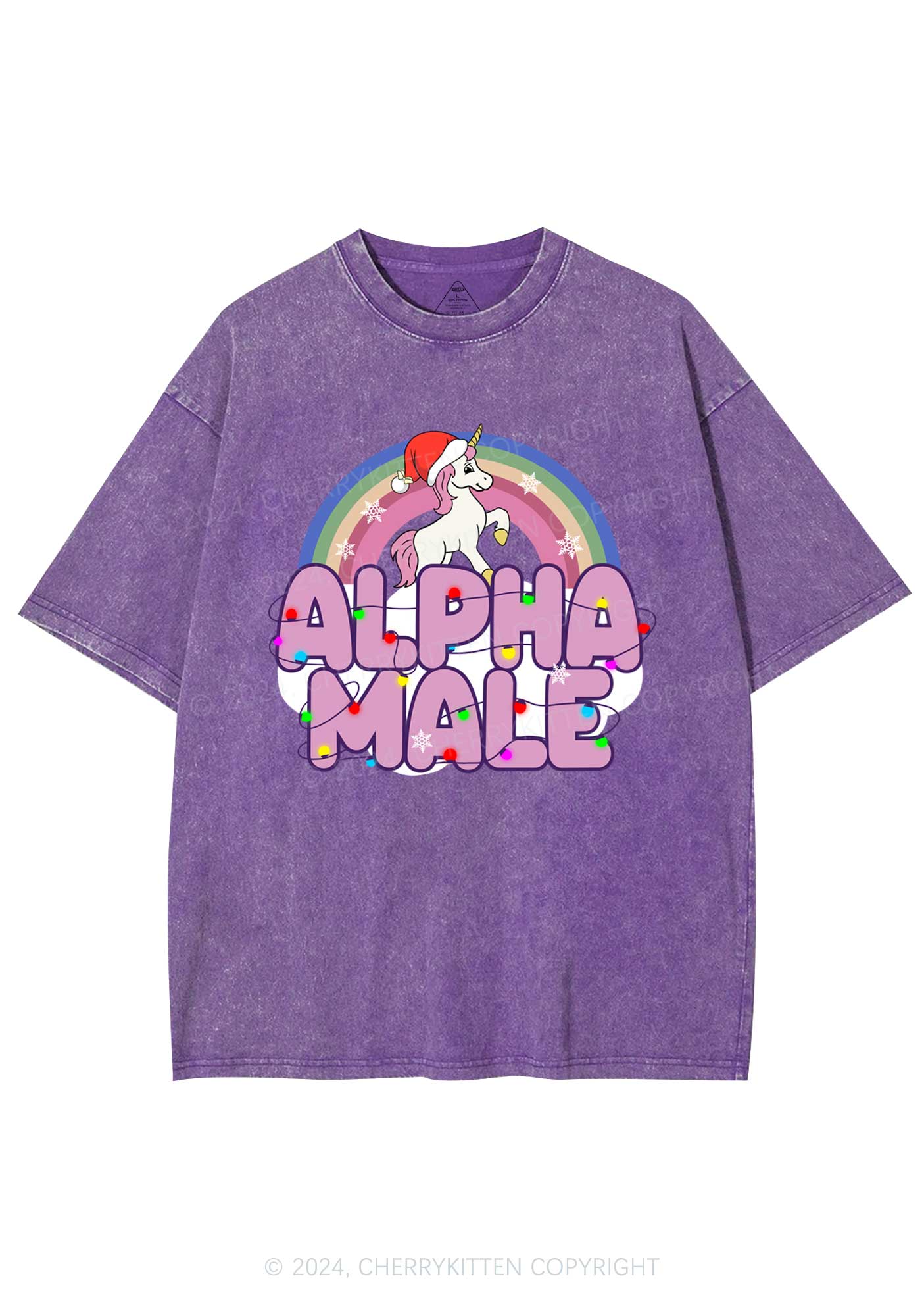 Christmas Alpha Male Y2K Washed Tee Cherrykitten - Image 6