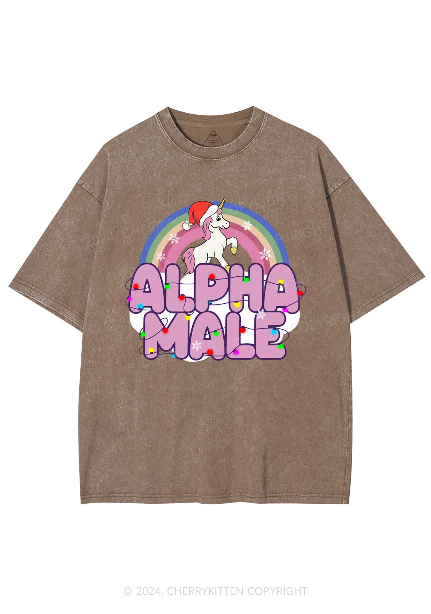 Christmas Alpha Male Y2K Washed Tee Cherrykitten - Image 8