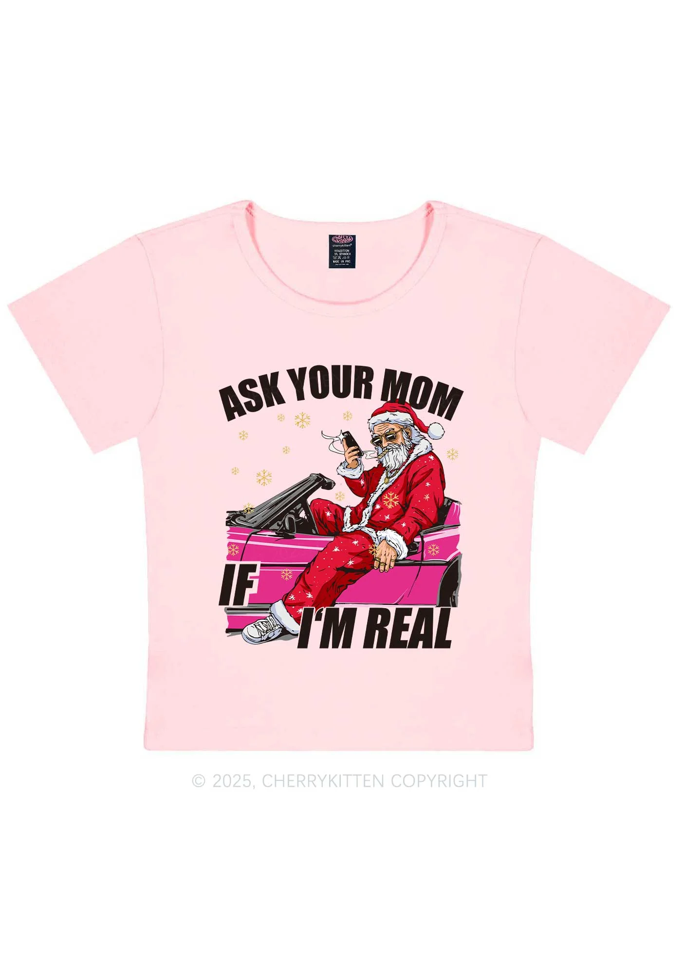 Christmas Ask Your Mom Y2K Baby Tee Cherrykitten - Image 10