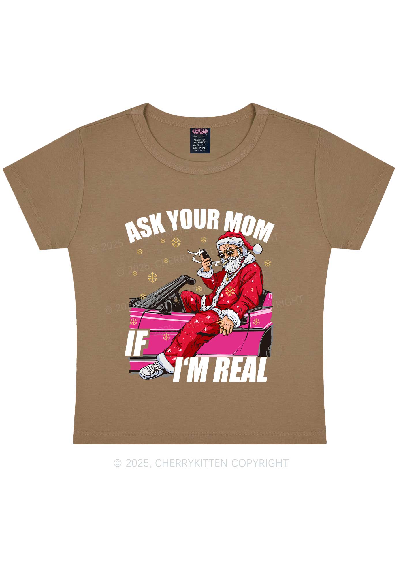 Christmas Ask Your Mom Y2K Baby Tee Cherrykitten - Image 12