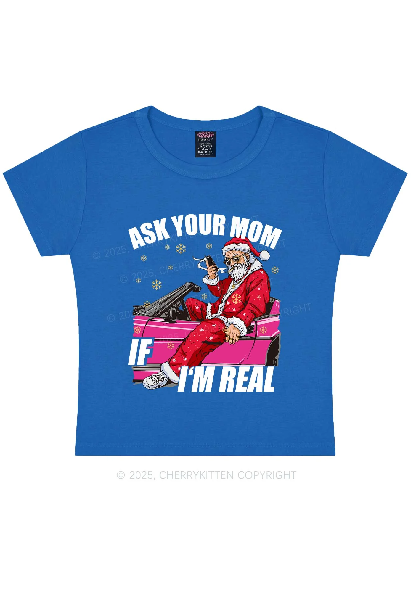 Christmas Ask Your Mom Y2K Baby Tee Cherrykitten - Image 7