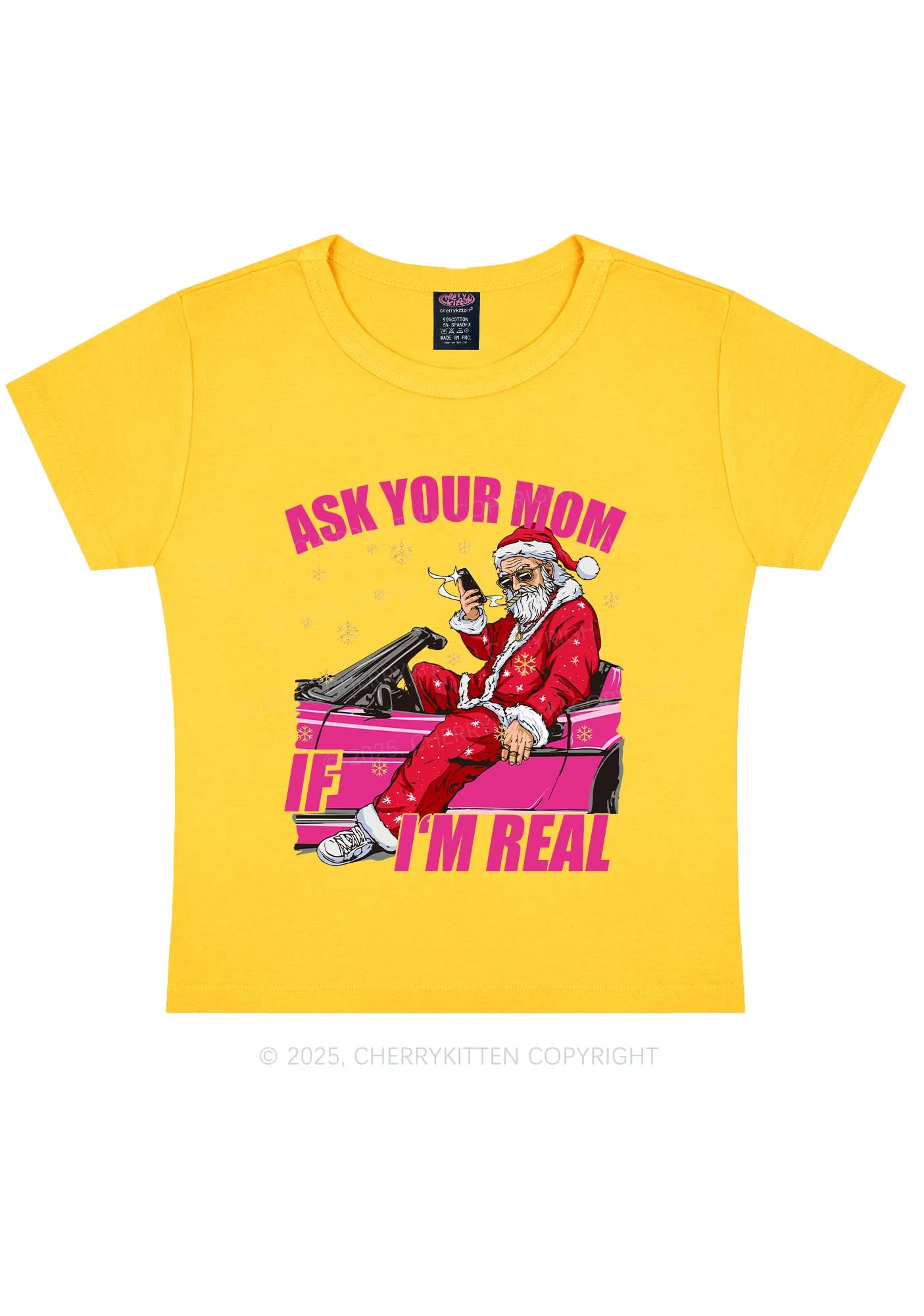 Christmas Ask Your Mom Y2K Baby Tee Cherrykitten - Image 8