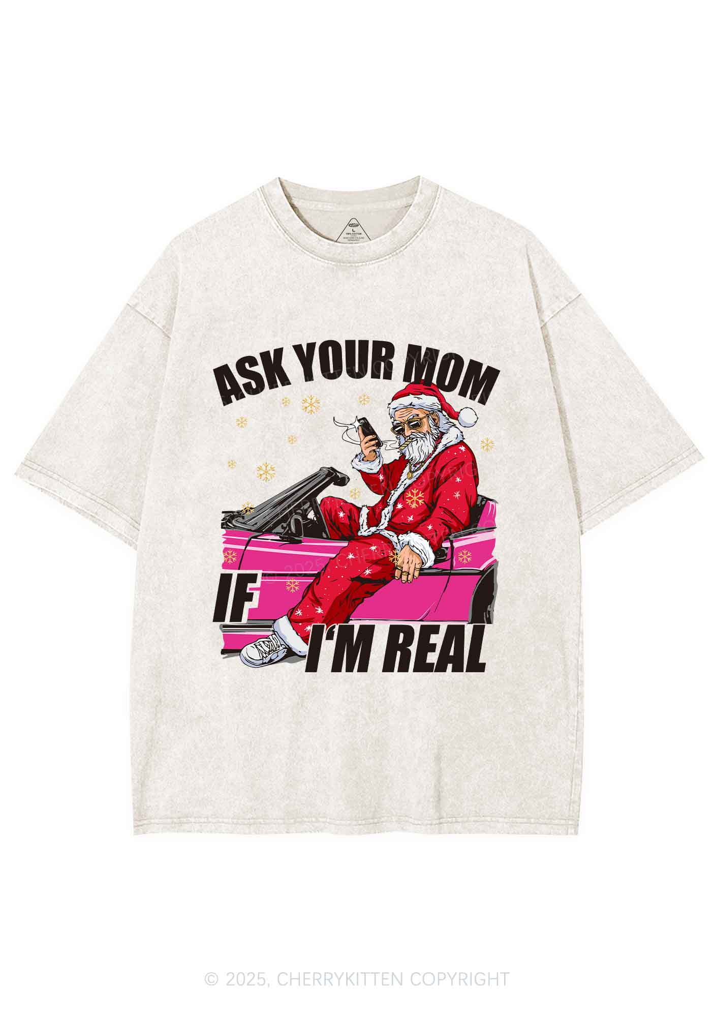 Christmas Ask Your Mom Y2K Shirts Washed Tee Cherrykitten - Image 4