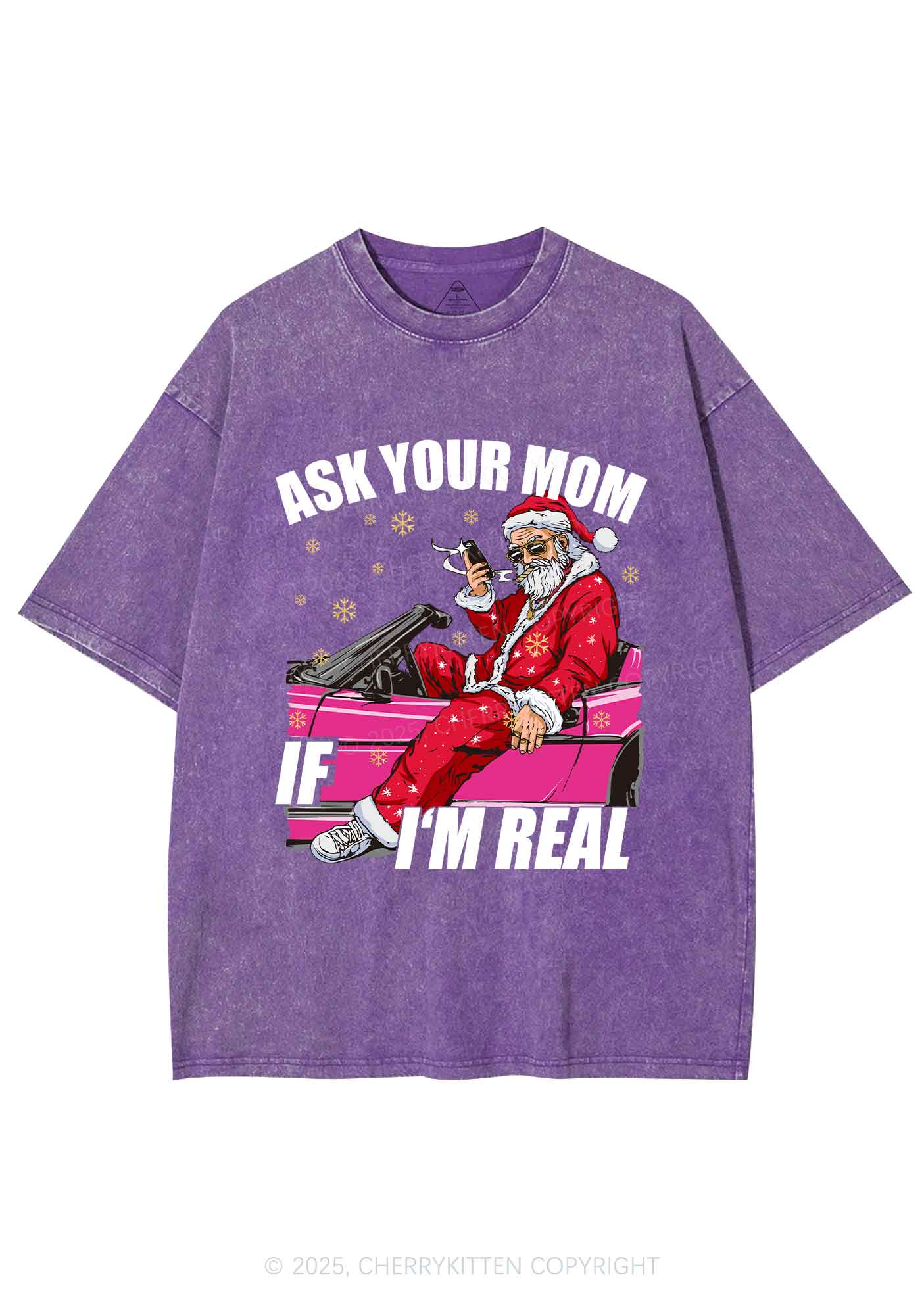 Christmas Ask Your Mom Y2K Shirts Washed Tee Cherrykitten - Image 5