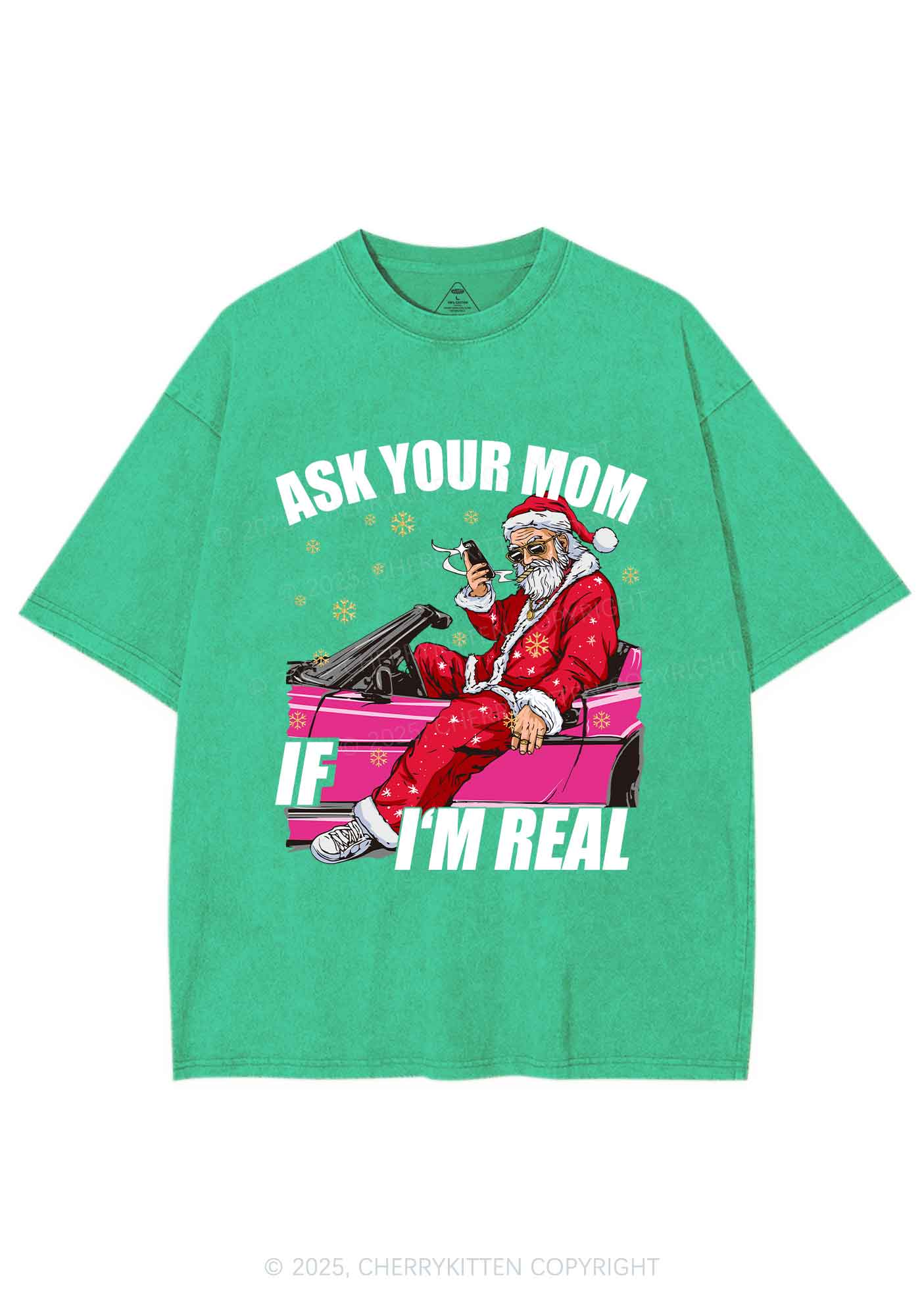 Christmas Ask Your Mom Y2K Shirts Washed Tee Cherrykitten - Image 6