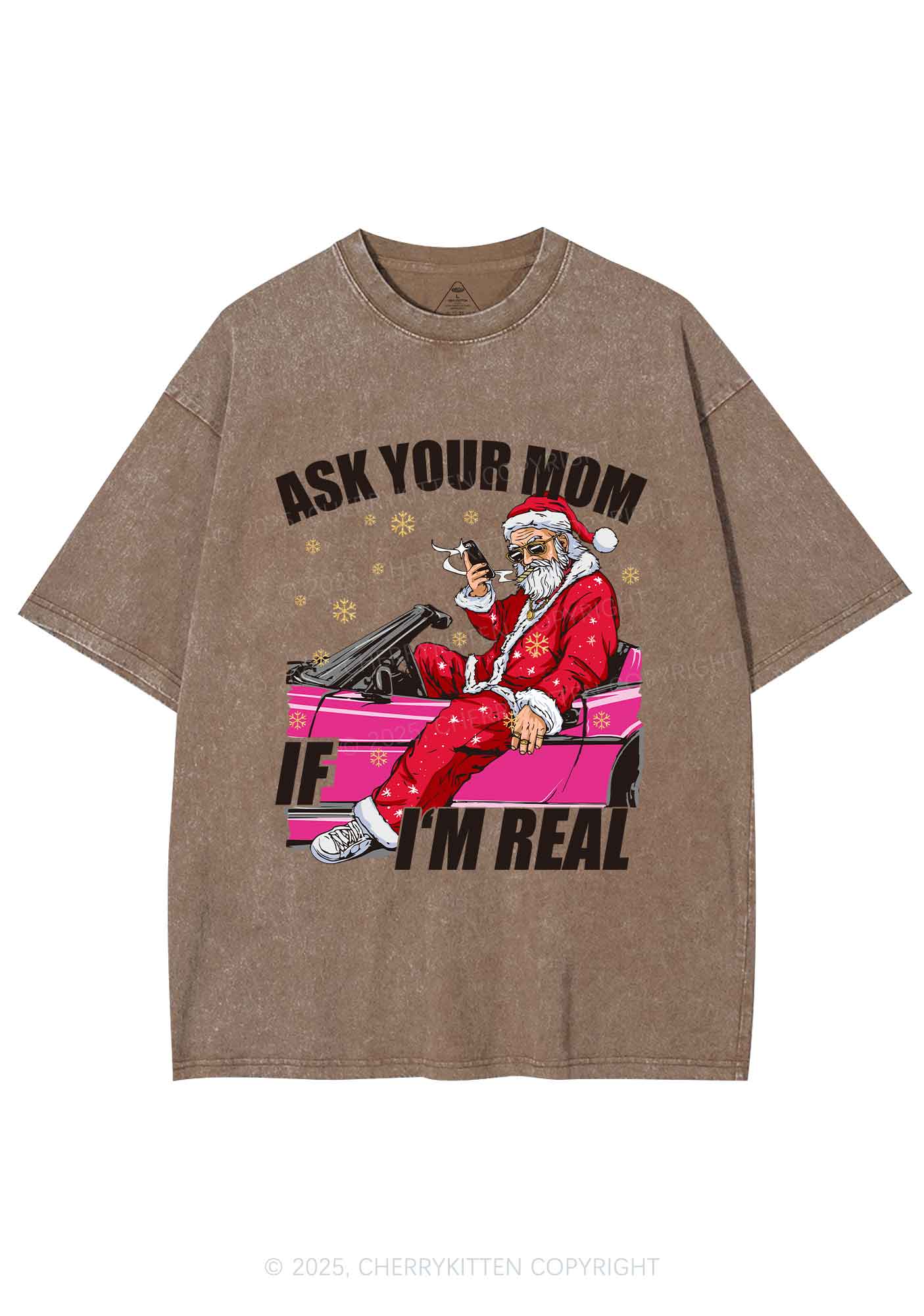 Christmas Ask Your Mom Y2K Shirts Washed Tee Cherrykitten - Image 7