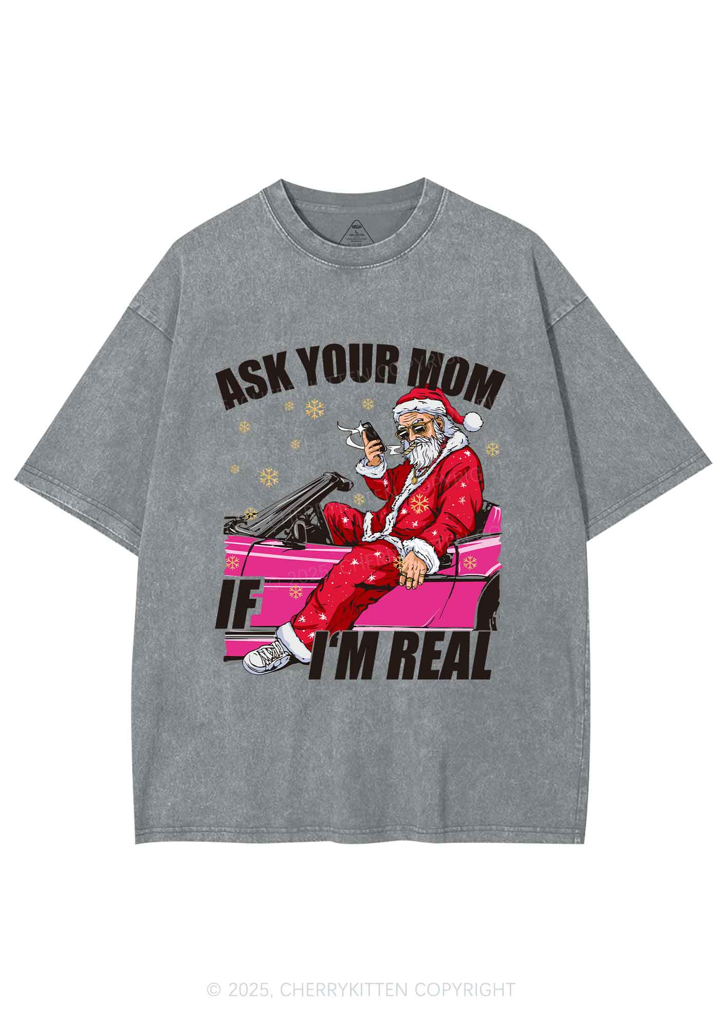 Christmas Ask Your Mom Y2K Shirts Washed Tee Cherrykitten - Image 8