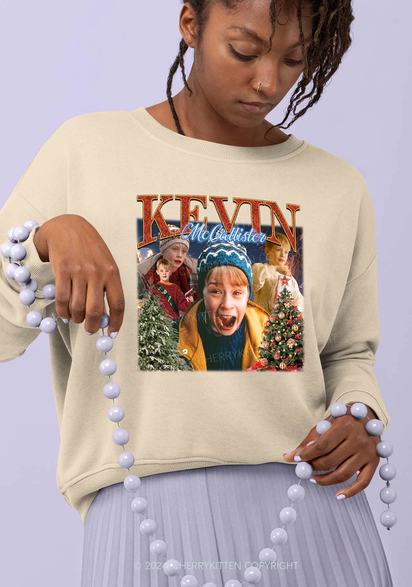Christmas Characters Y2K Sweatshirt Cherrykitten - Image 2