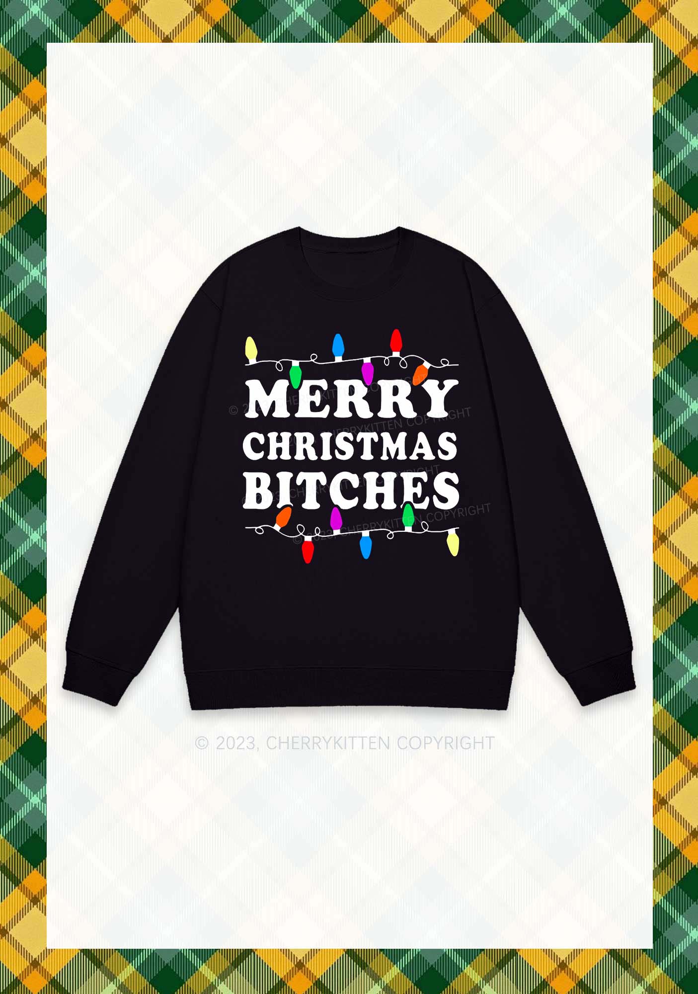 Christmas Colored Lights Y2K Sweatshirt Cherrykitten - Image 2
