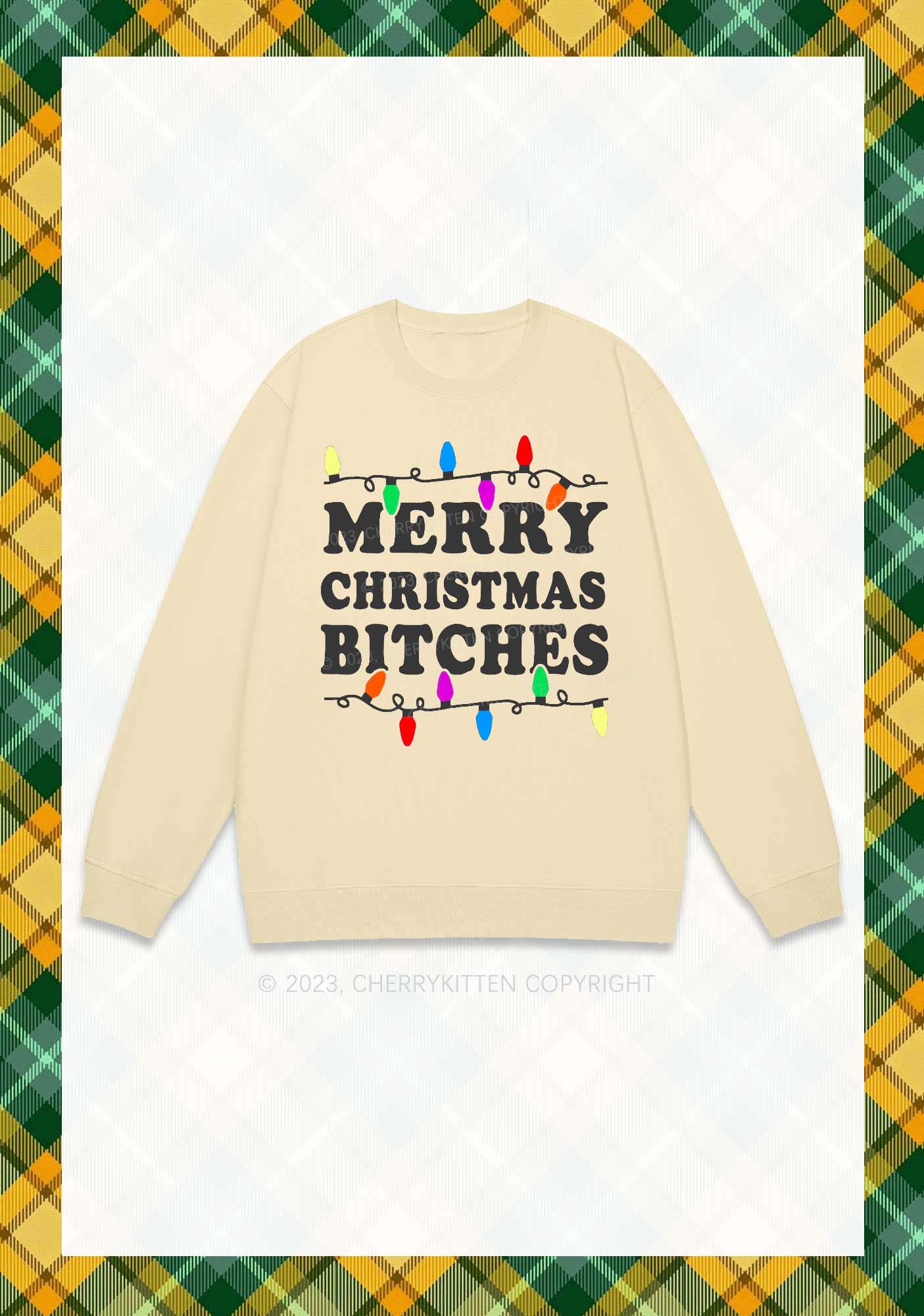 Christmas Colored Lights Y2K Sweatshirt Cherrykitten - Image 4